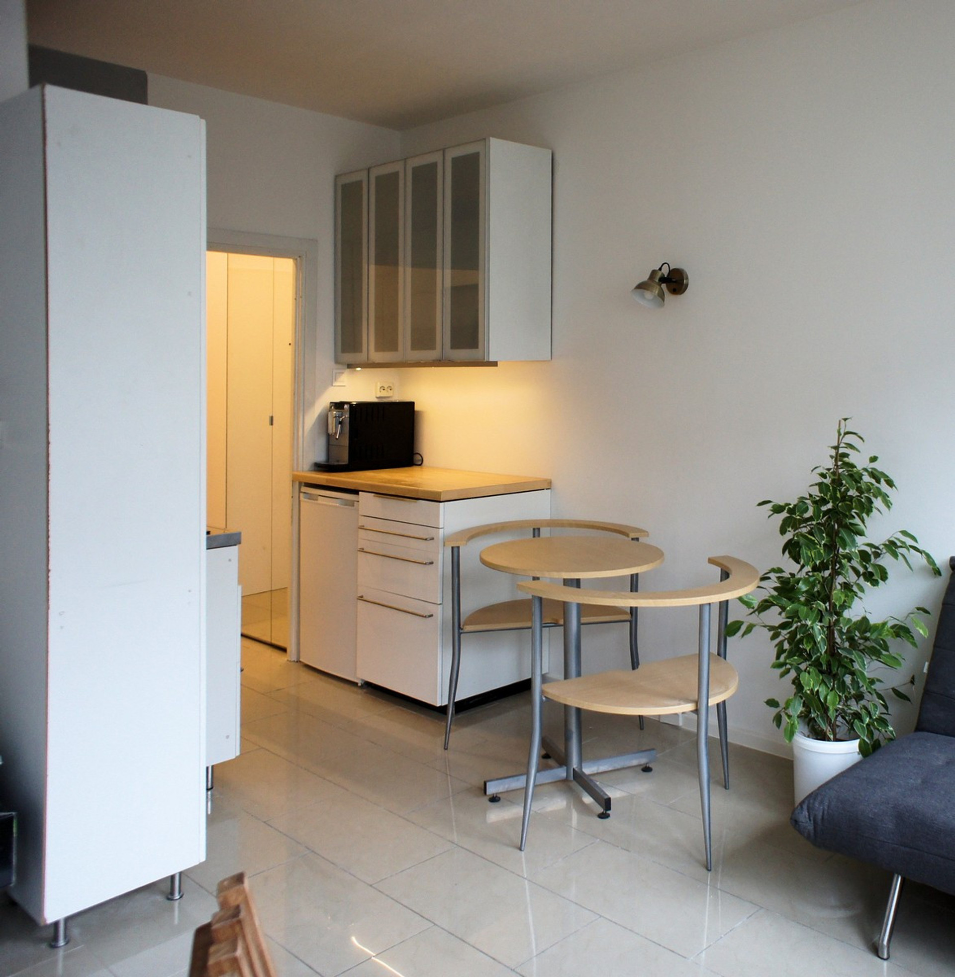 Dining space with automatic espresso maker