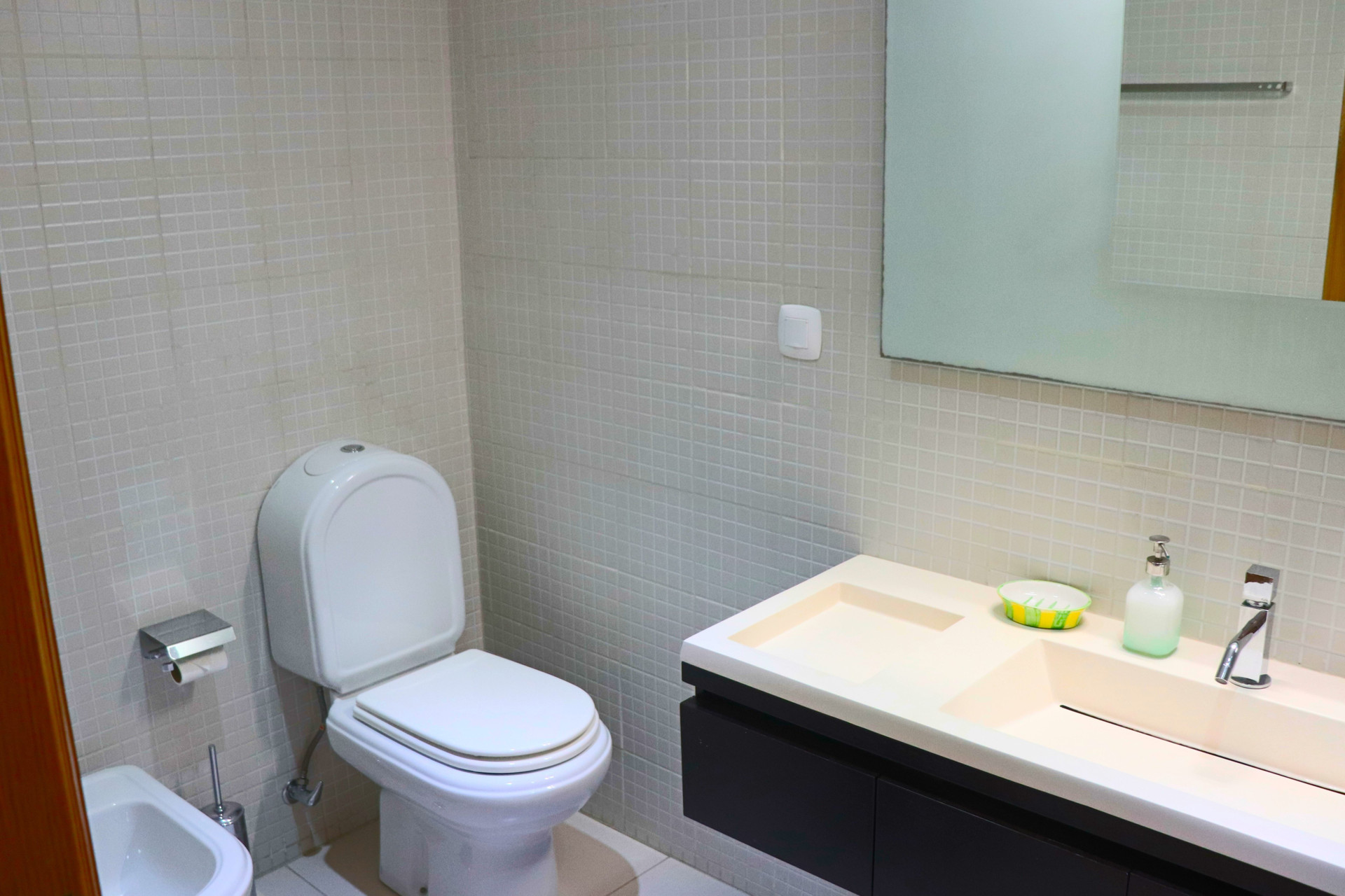 Bathroom with toilet and vanity