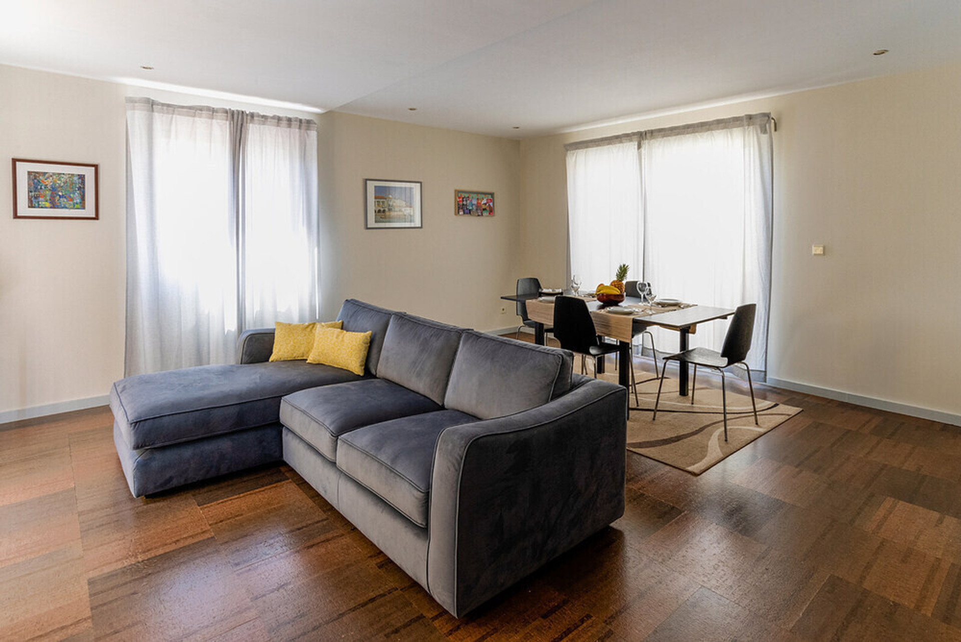 Living room with sofa and dining