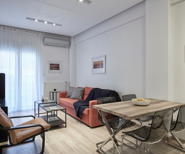 The living room and the dining table