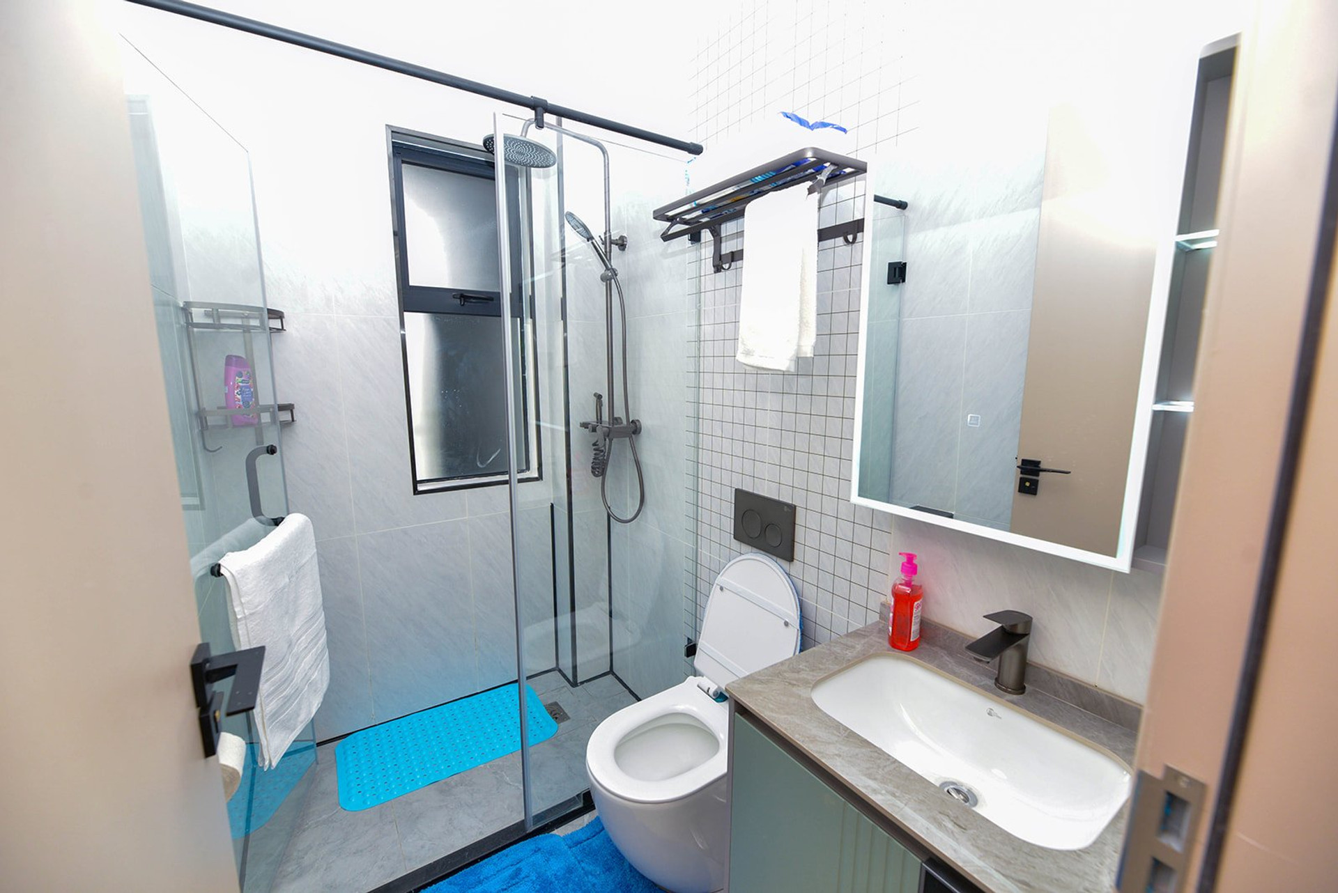 Bathroom with glass shower