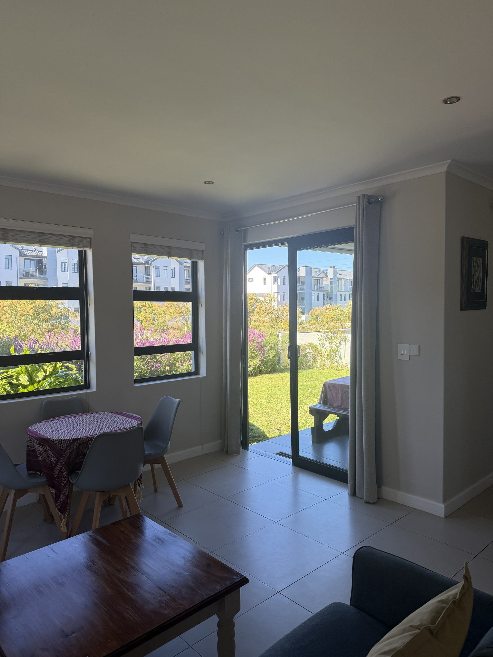 Dining area with garden patio view
