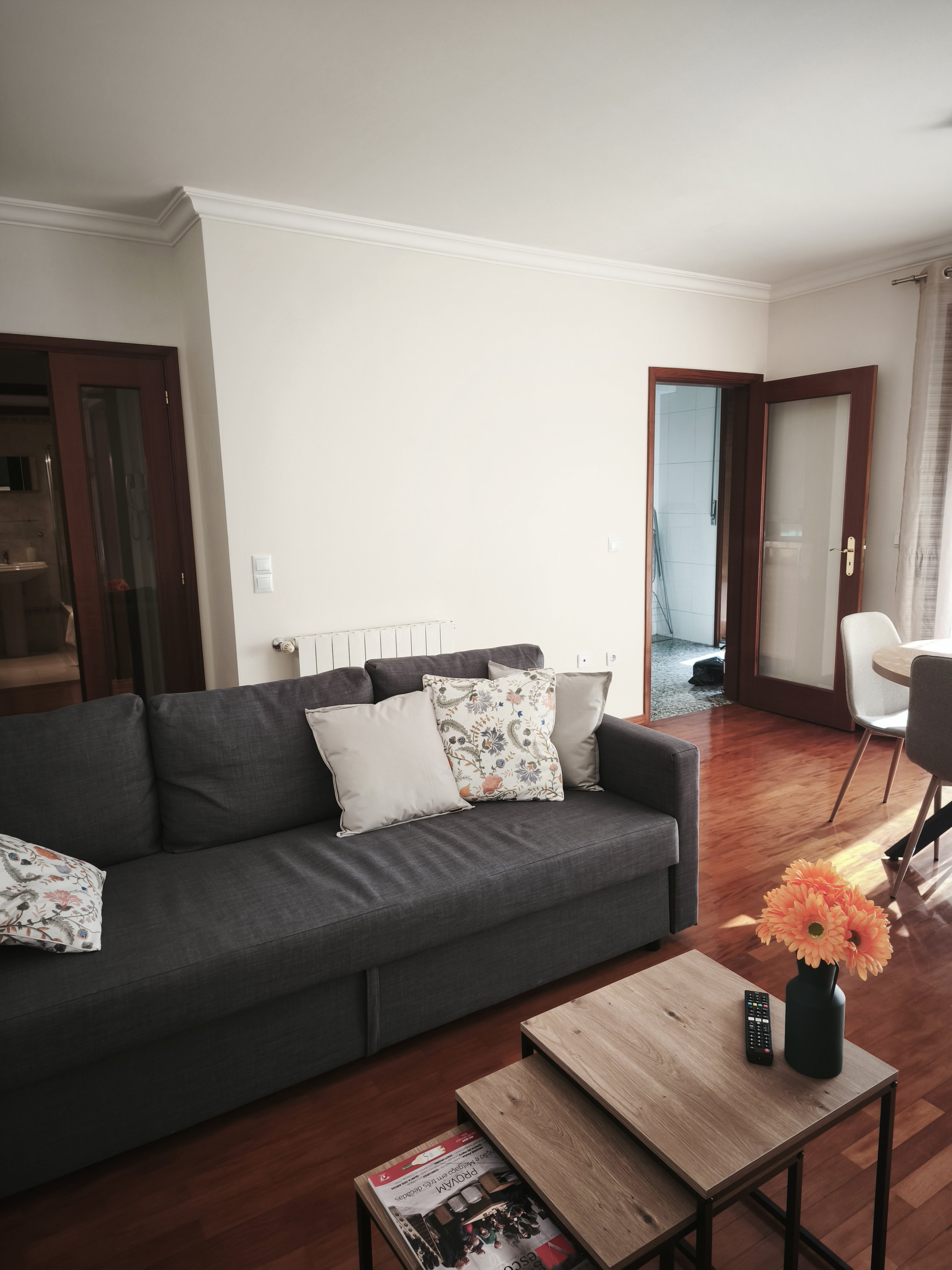 Sofa and coffee tables in living room