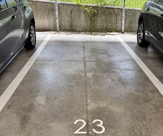 Numbered parking space