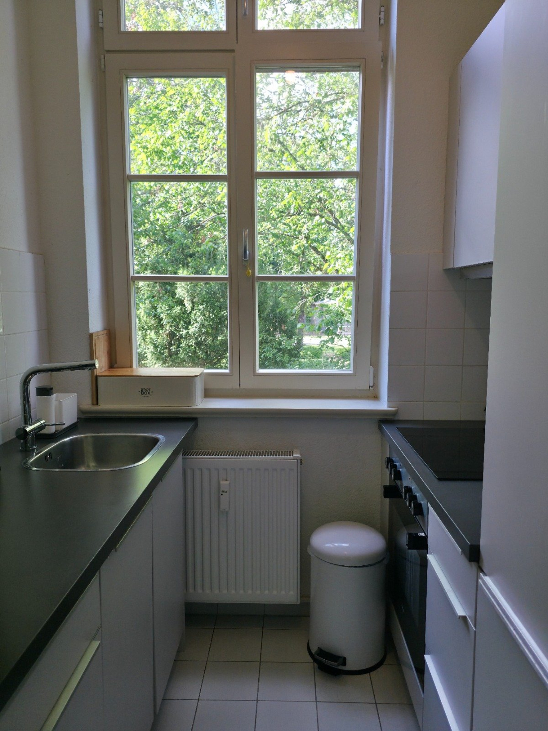 Kitchen with garden window view
