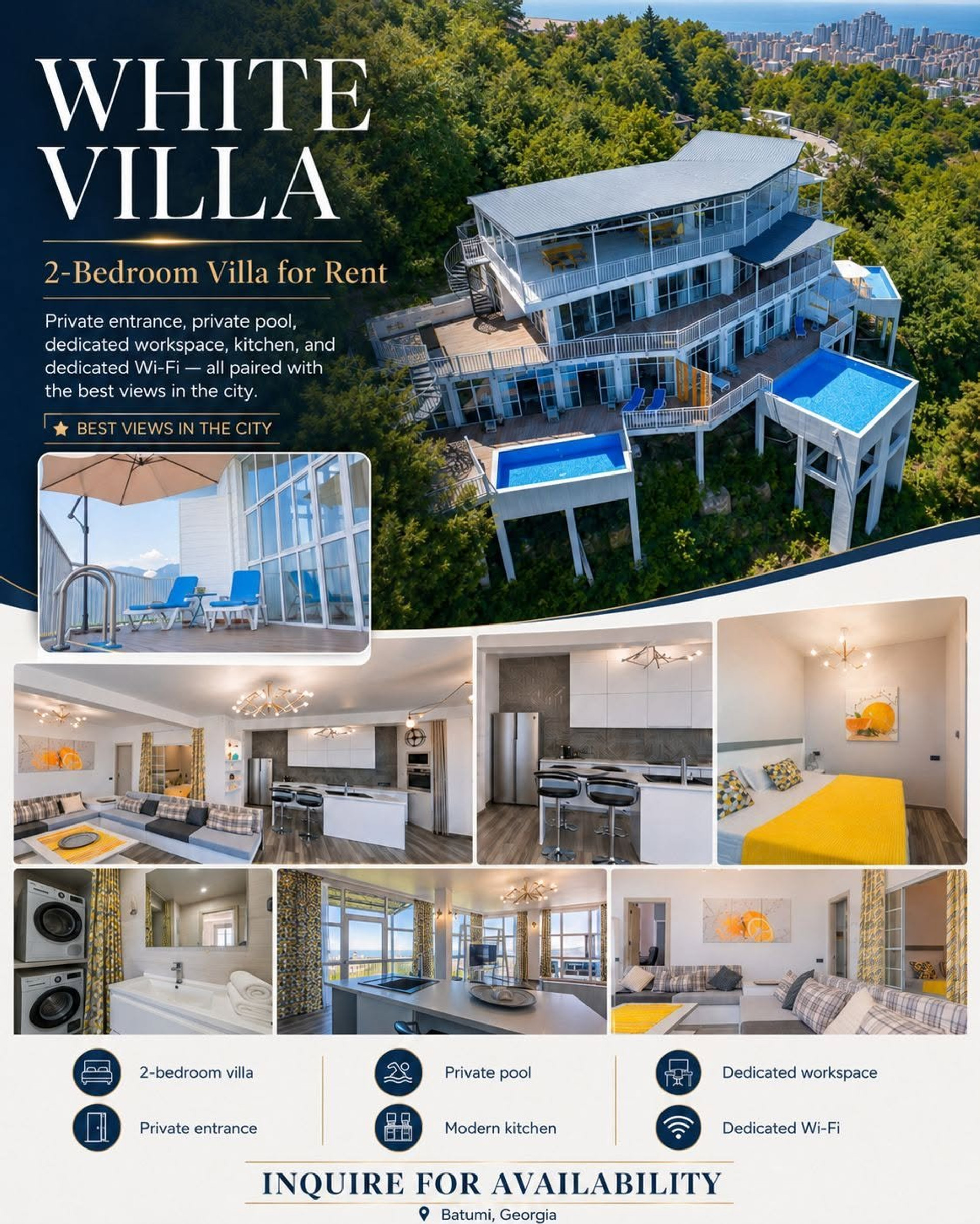 Villa overview flyer with amenities
