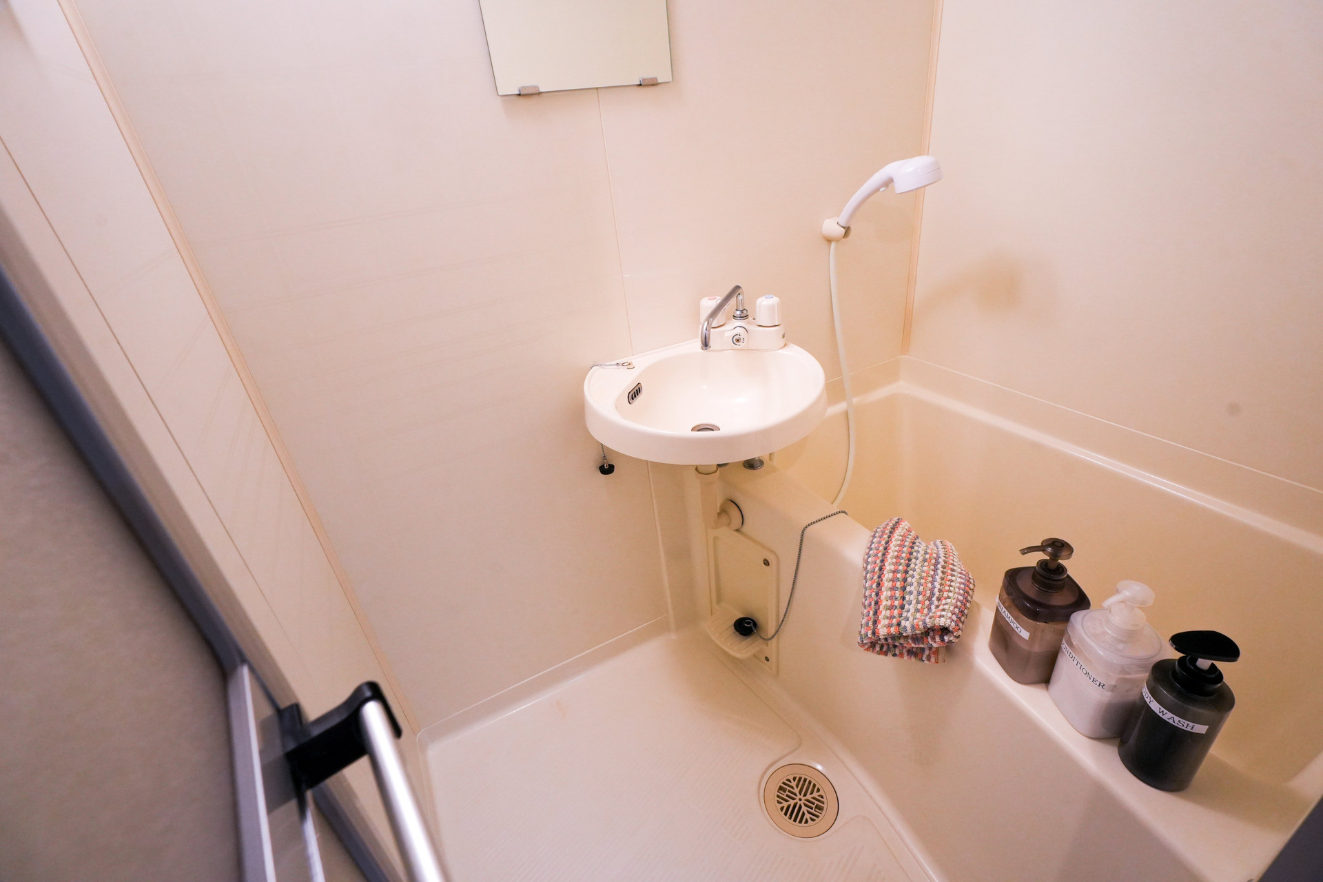 Bathroom sink and shower