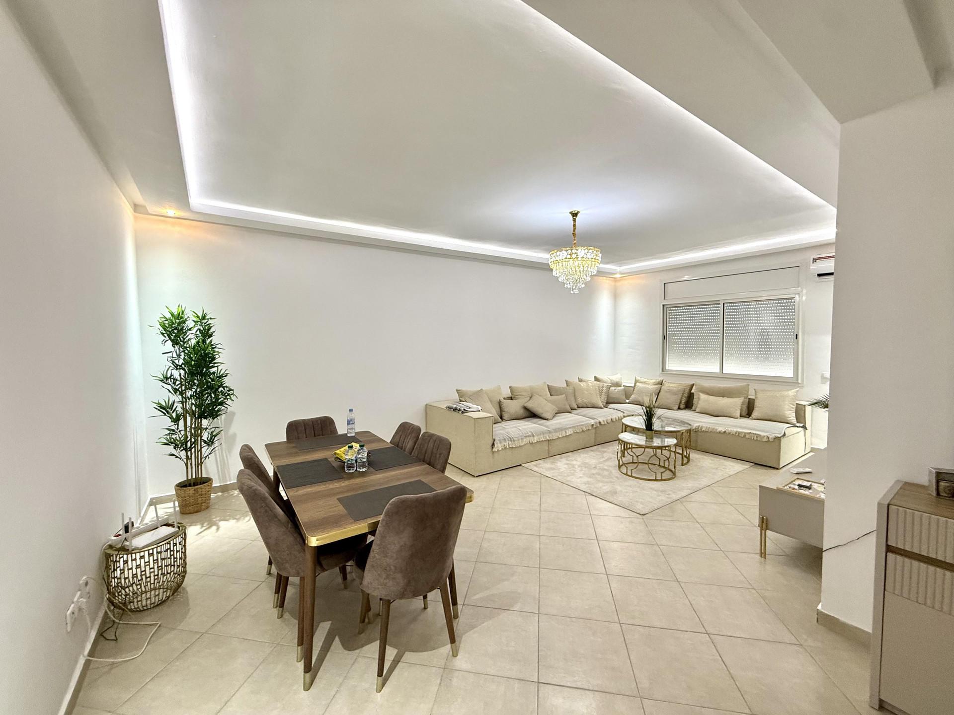 Bright living and dining area