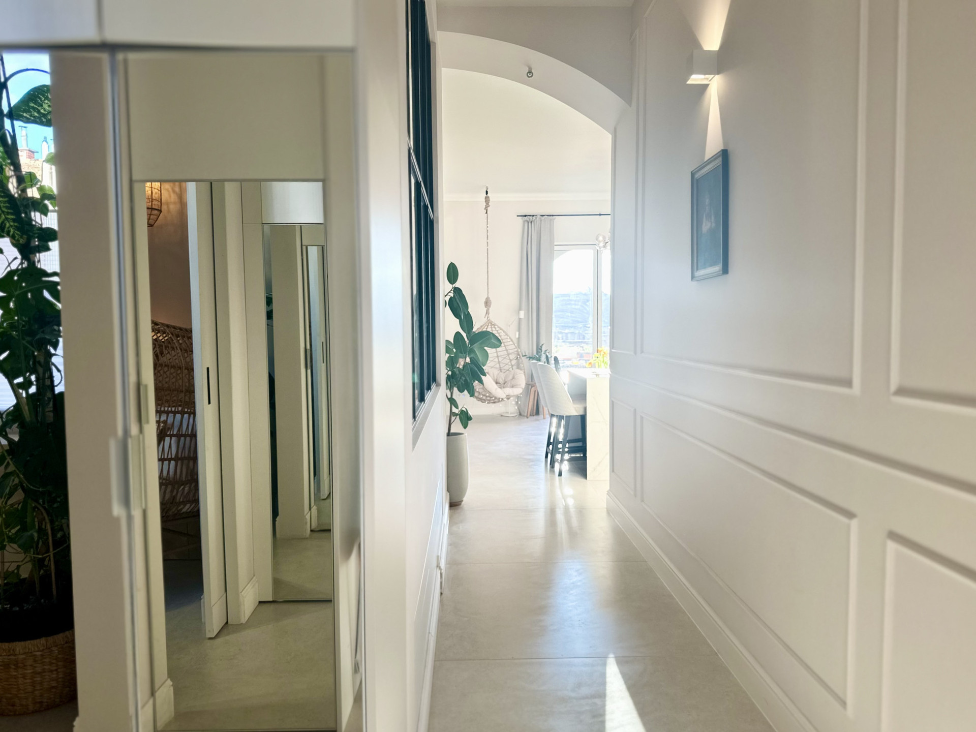 hallway with built in wardrobes