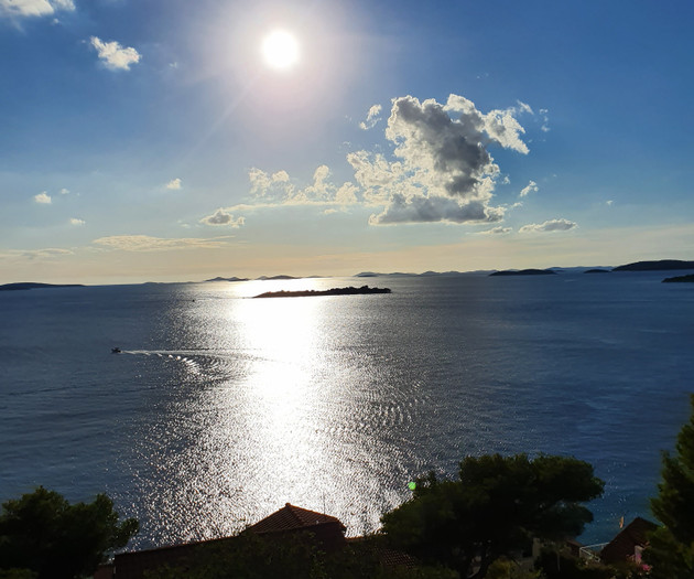 Sea view from balcony sunset