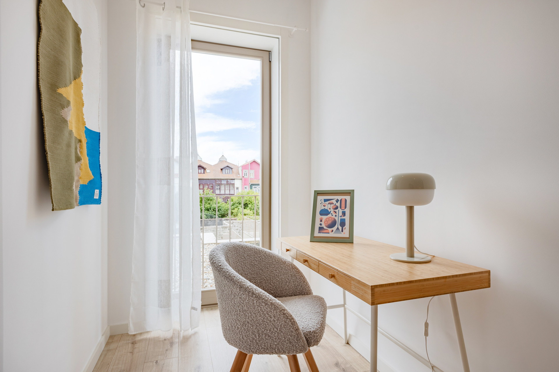 A dedicated workspace with great lighting makes it easy to work or unwind.