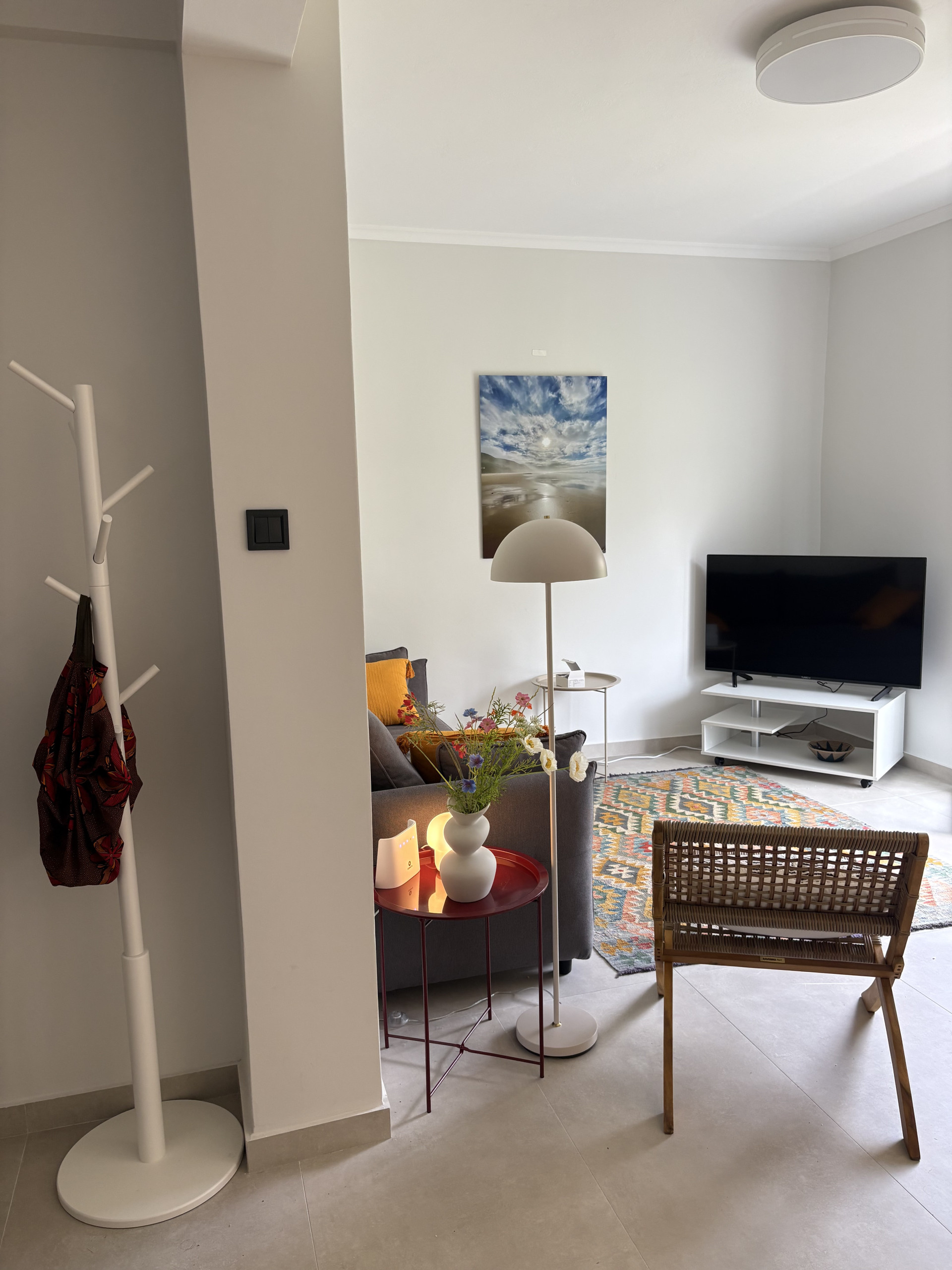 hallway and living room