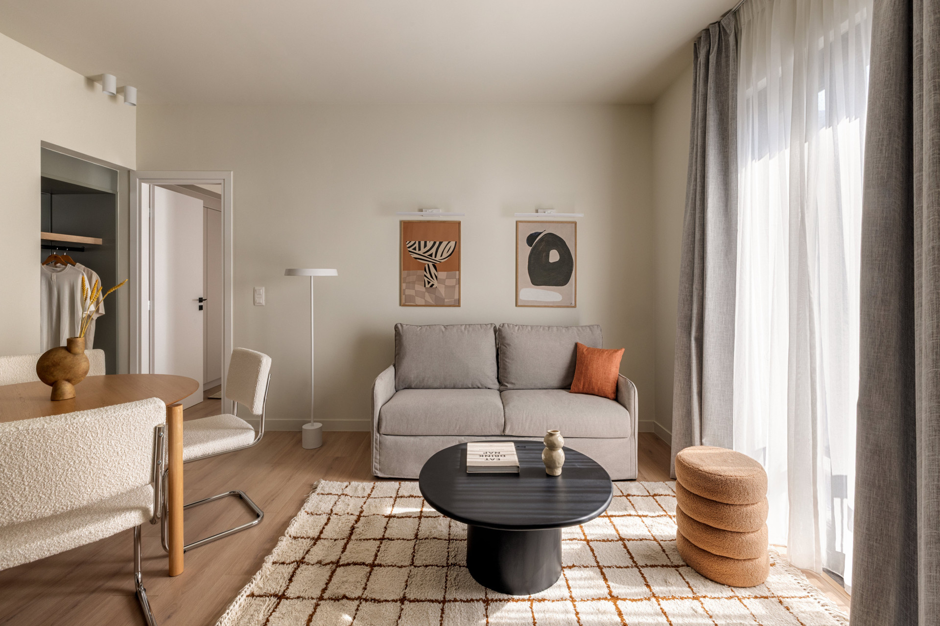 Living room sofa with balcony door