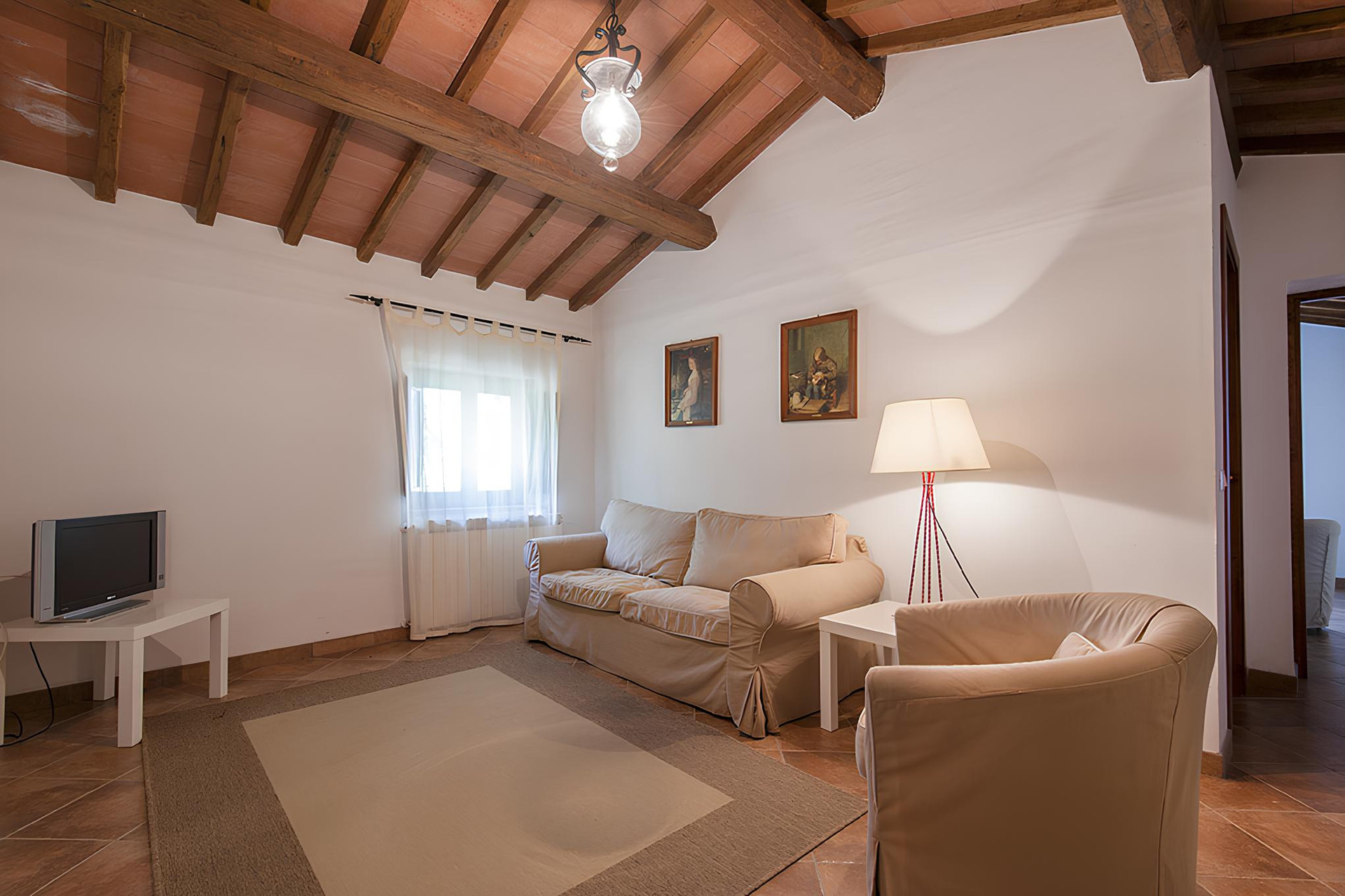 living room with sofa bed