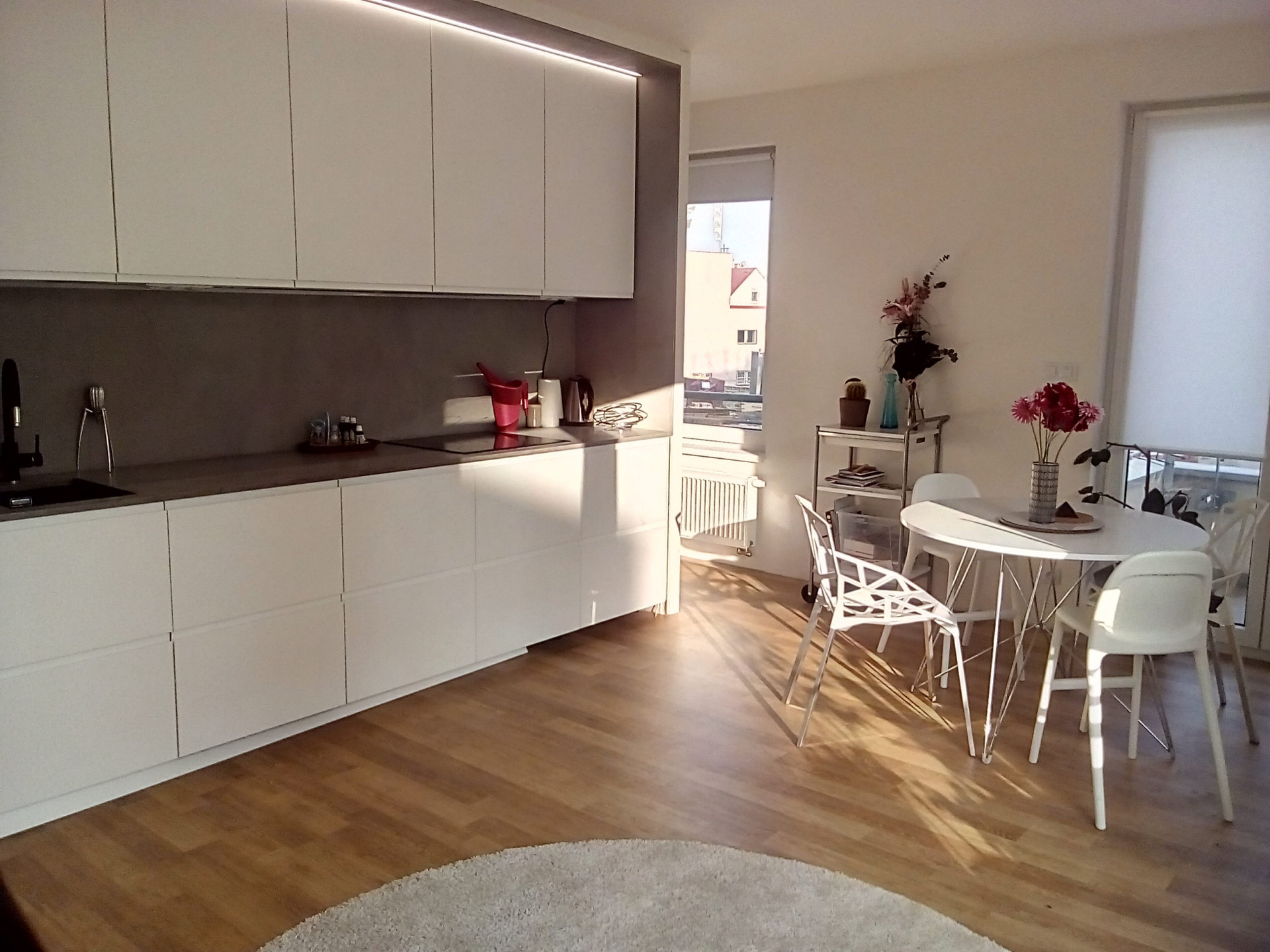 Kitchen within living room