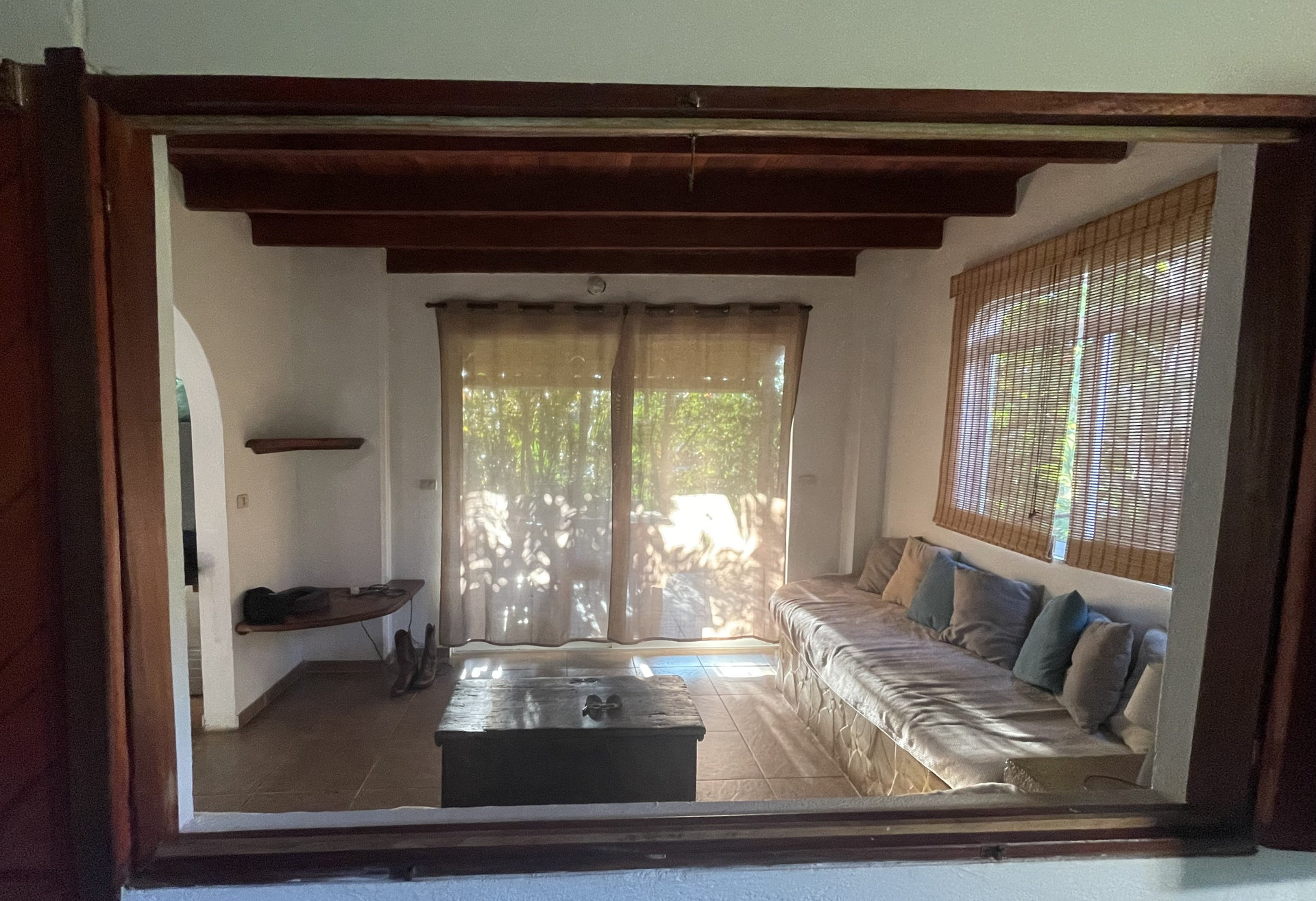 View from bedroom to living room