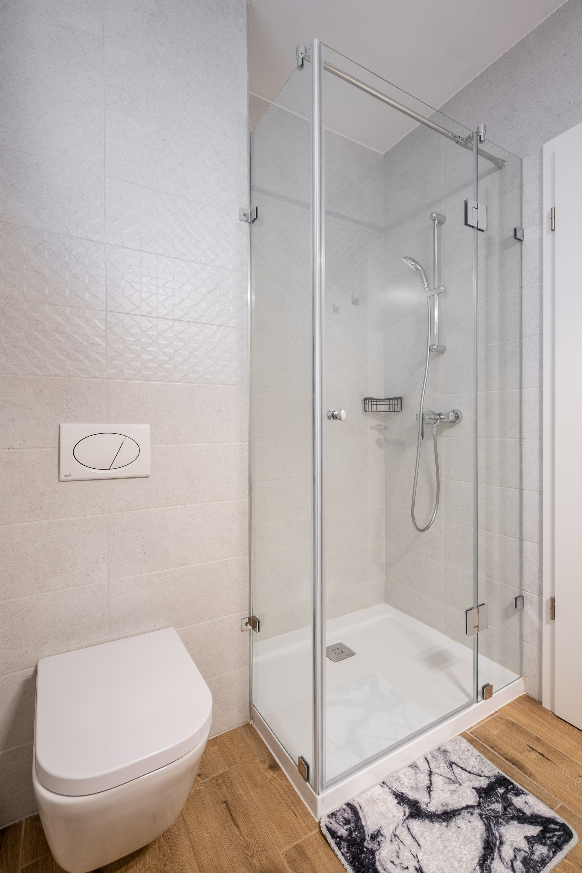 Bathroom with glass shower cabin