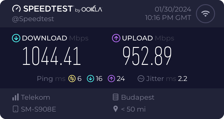 Speedtest.net result