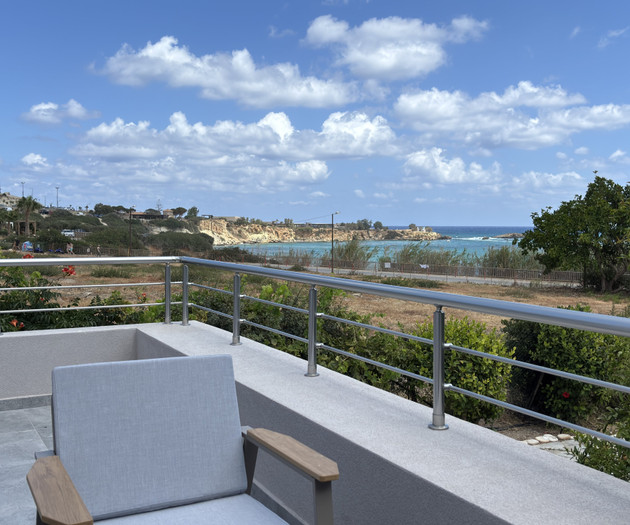 Balcony seating with sea view