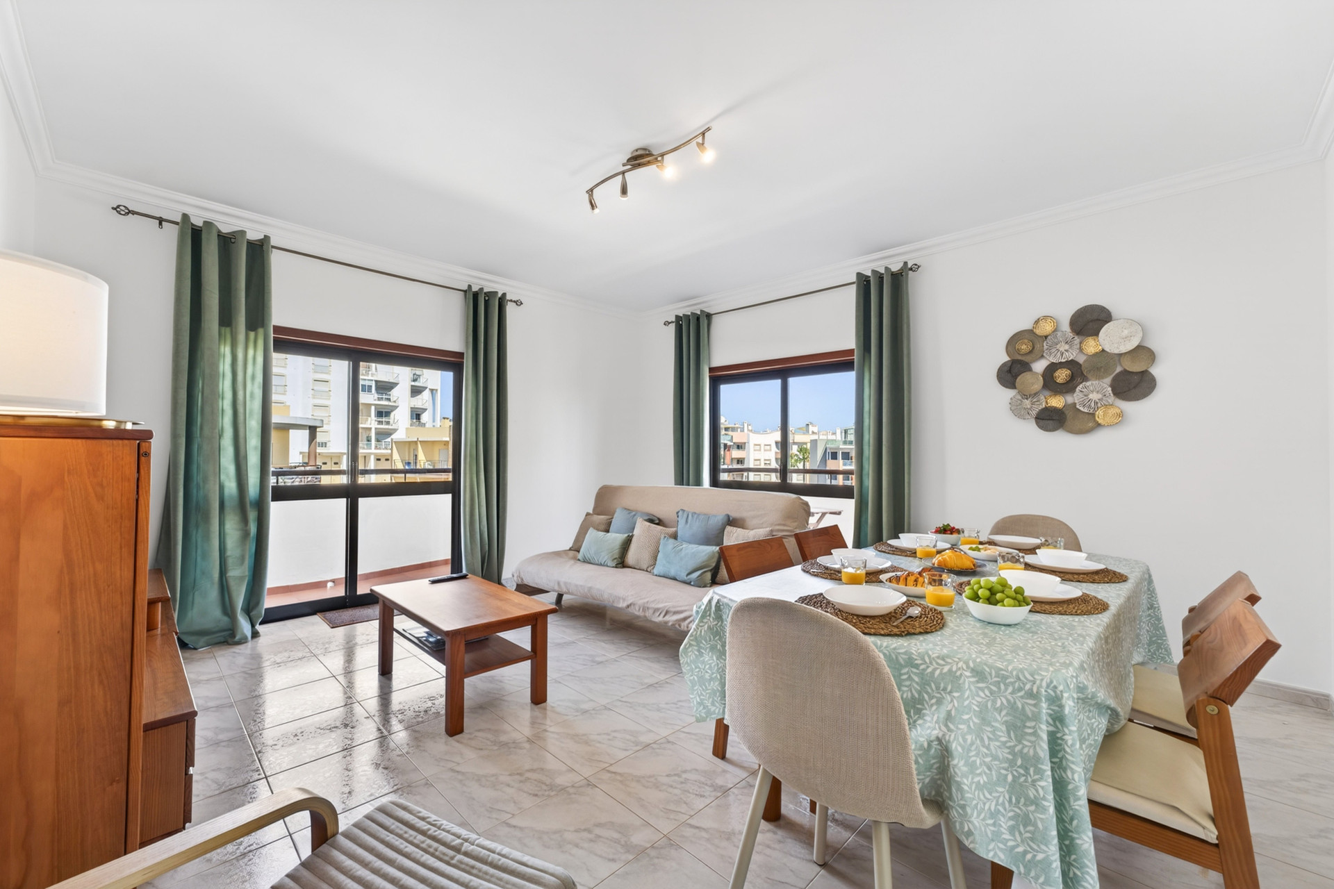 Open living dining space overview
