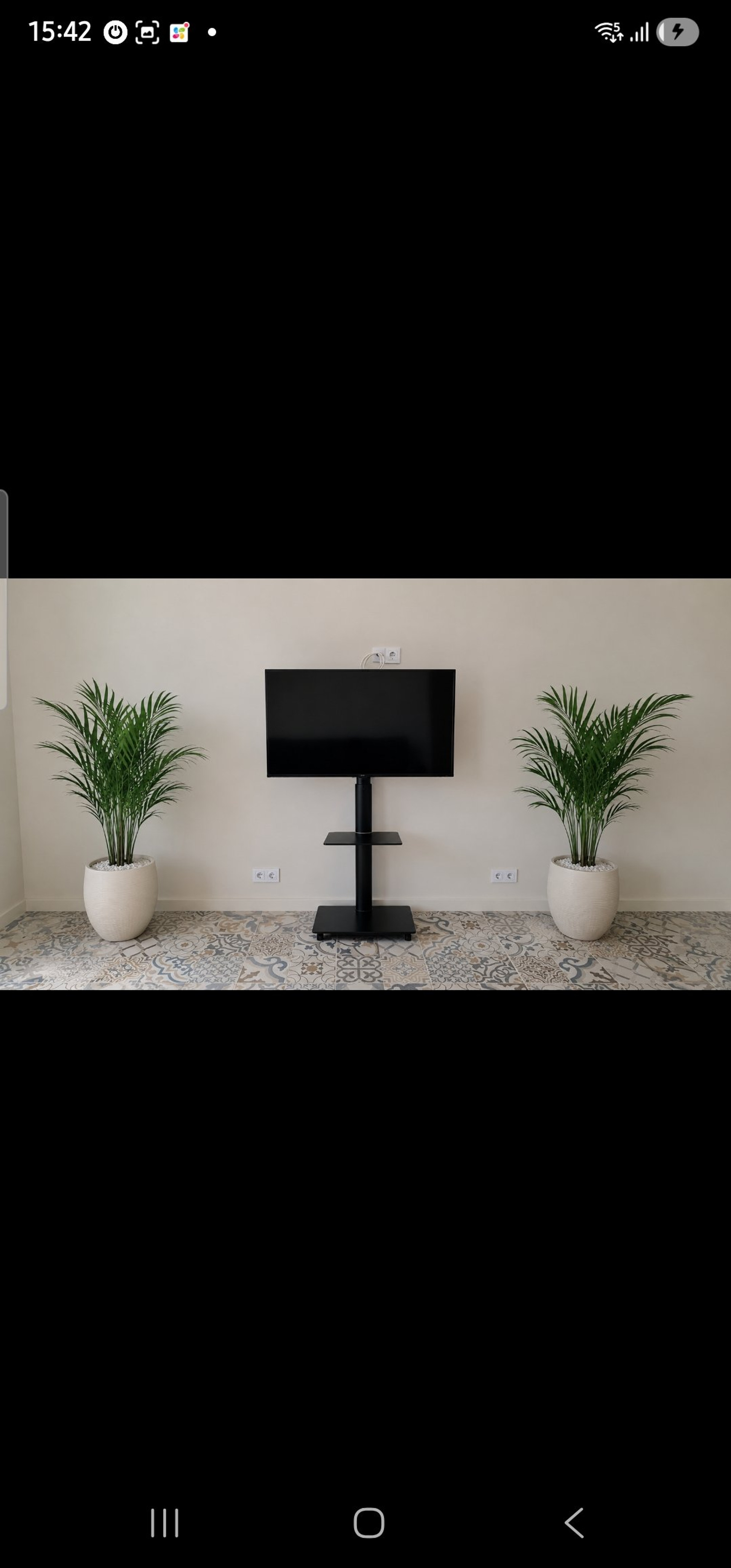 Living area with TV setup
