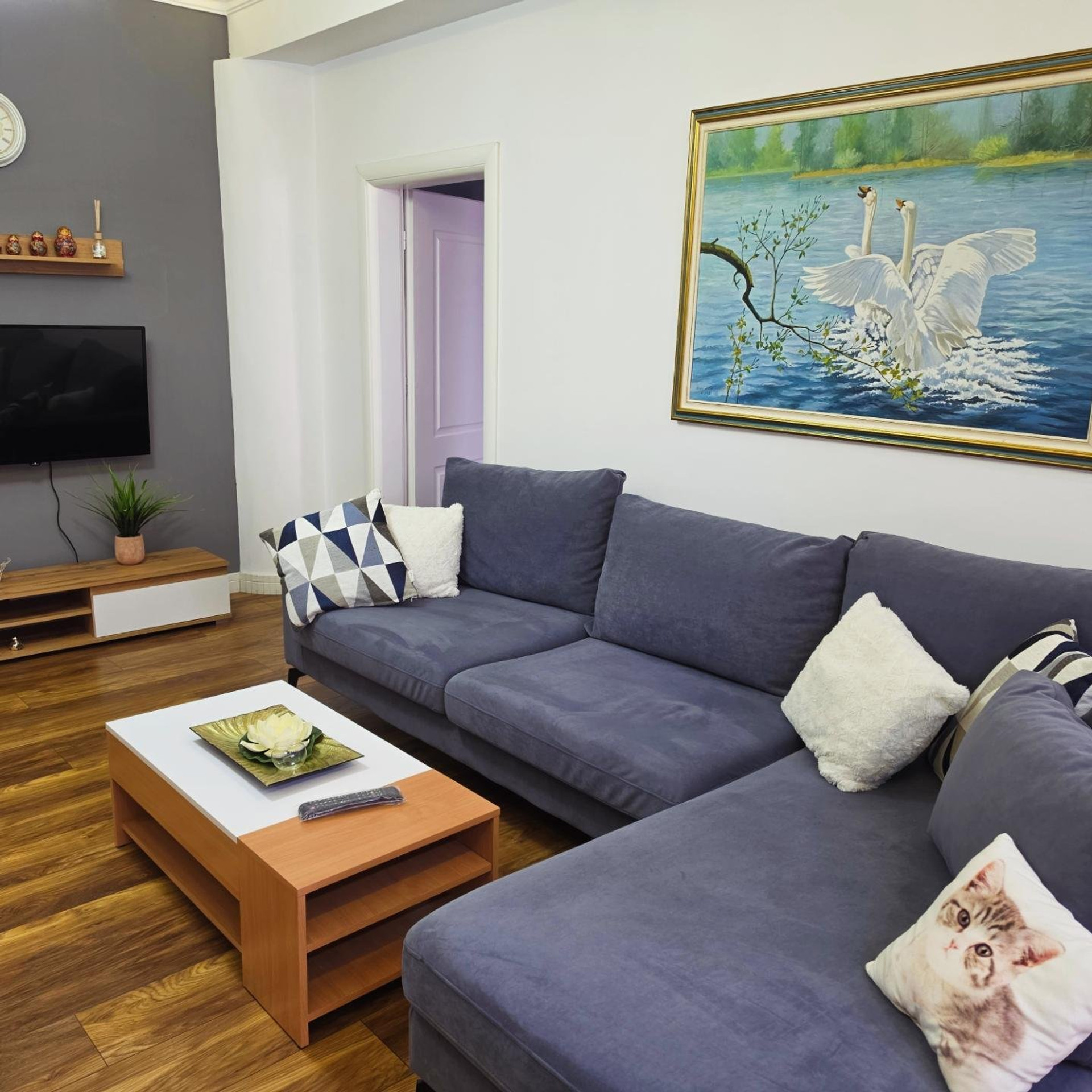 Living room with sofa and TV