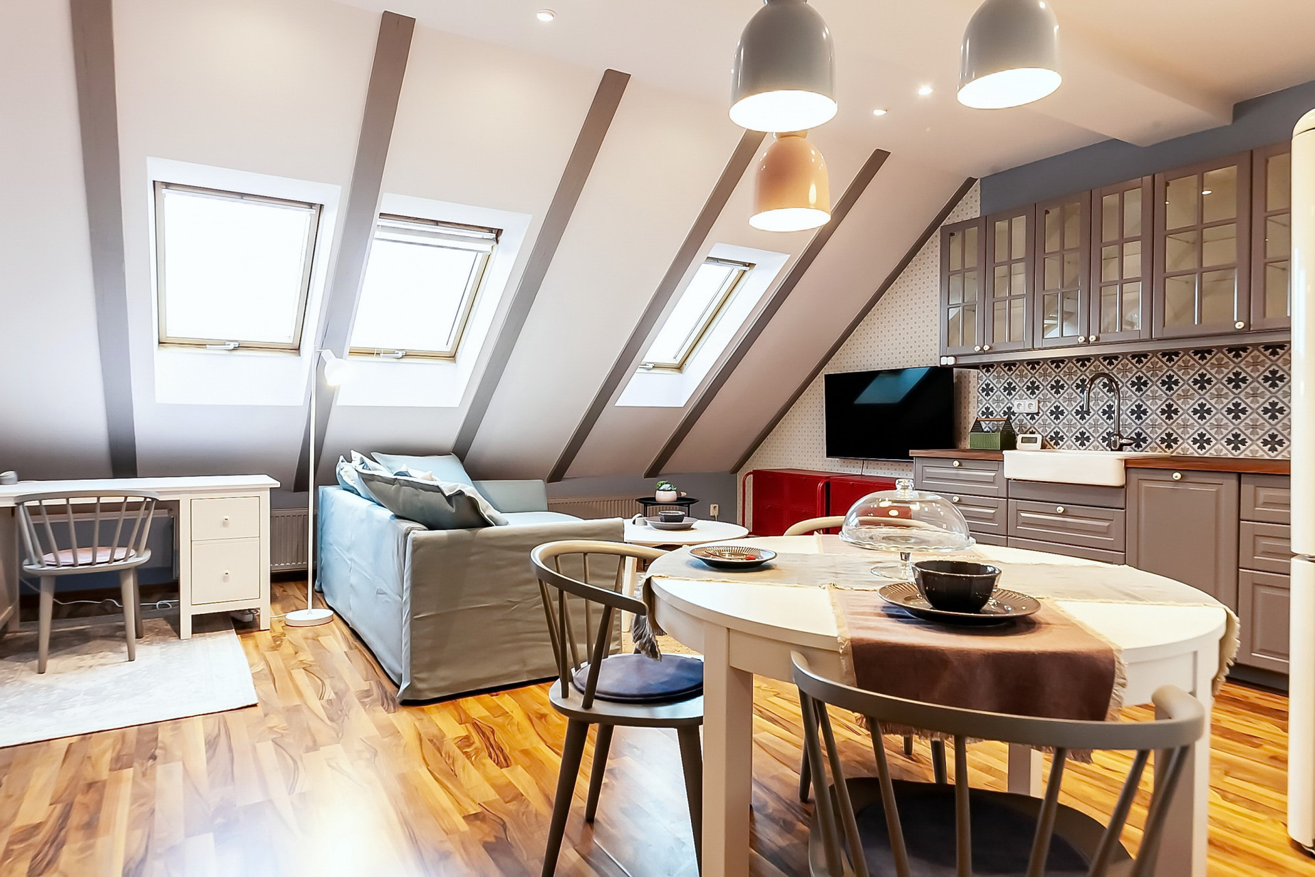 Open plan living kitchen dining area