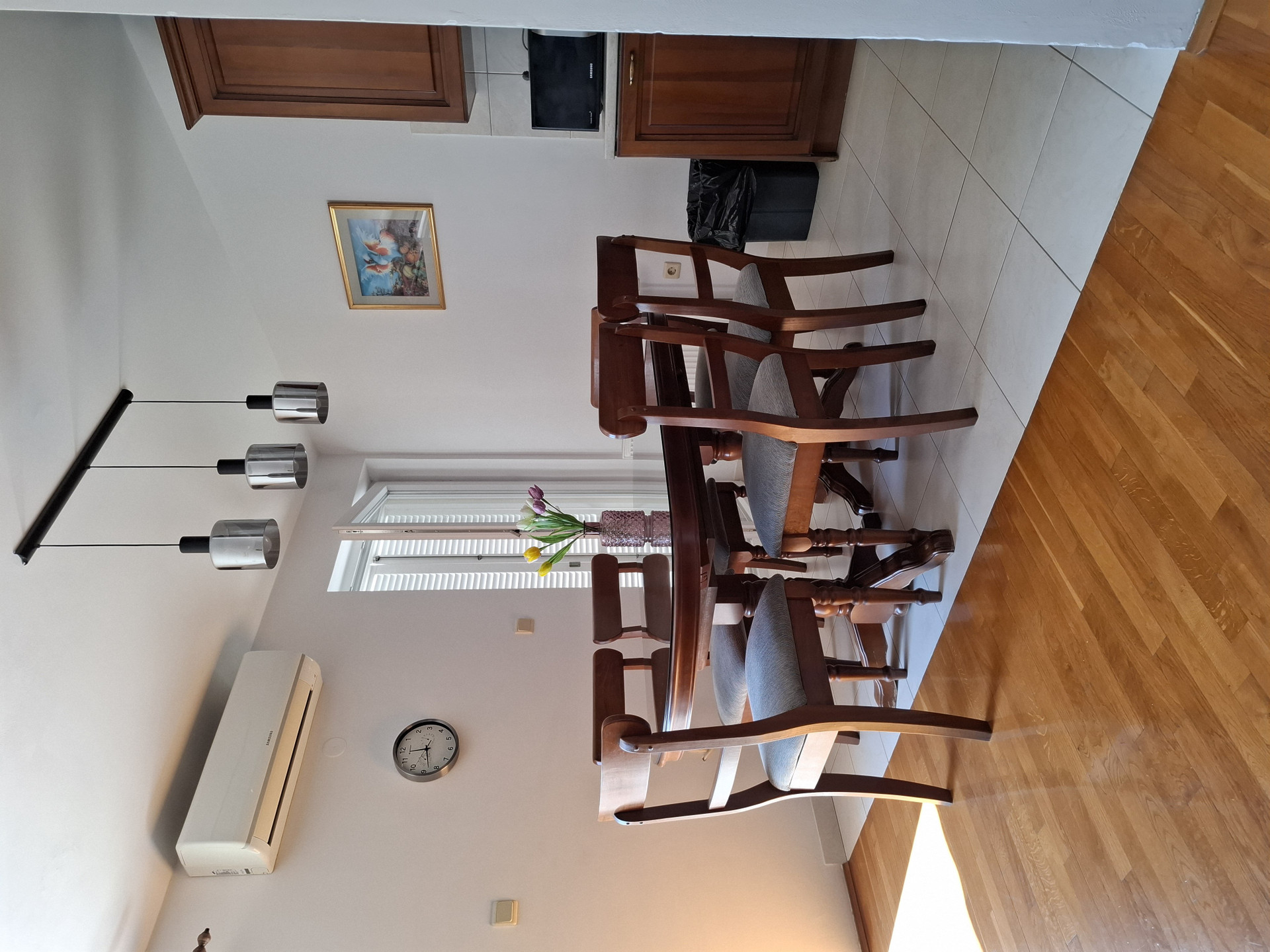 Dining room with wooden table