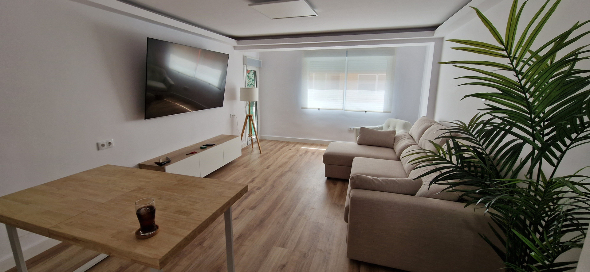 Living room sofa and wood floors