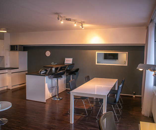 Dining and kitchen area
