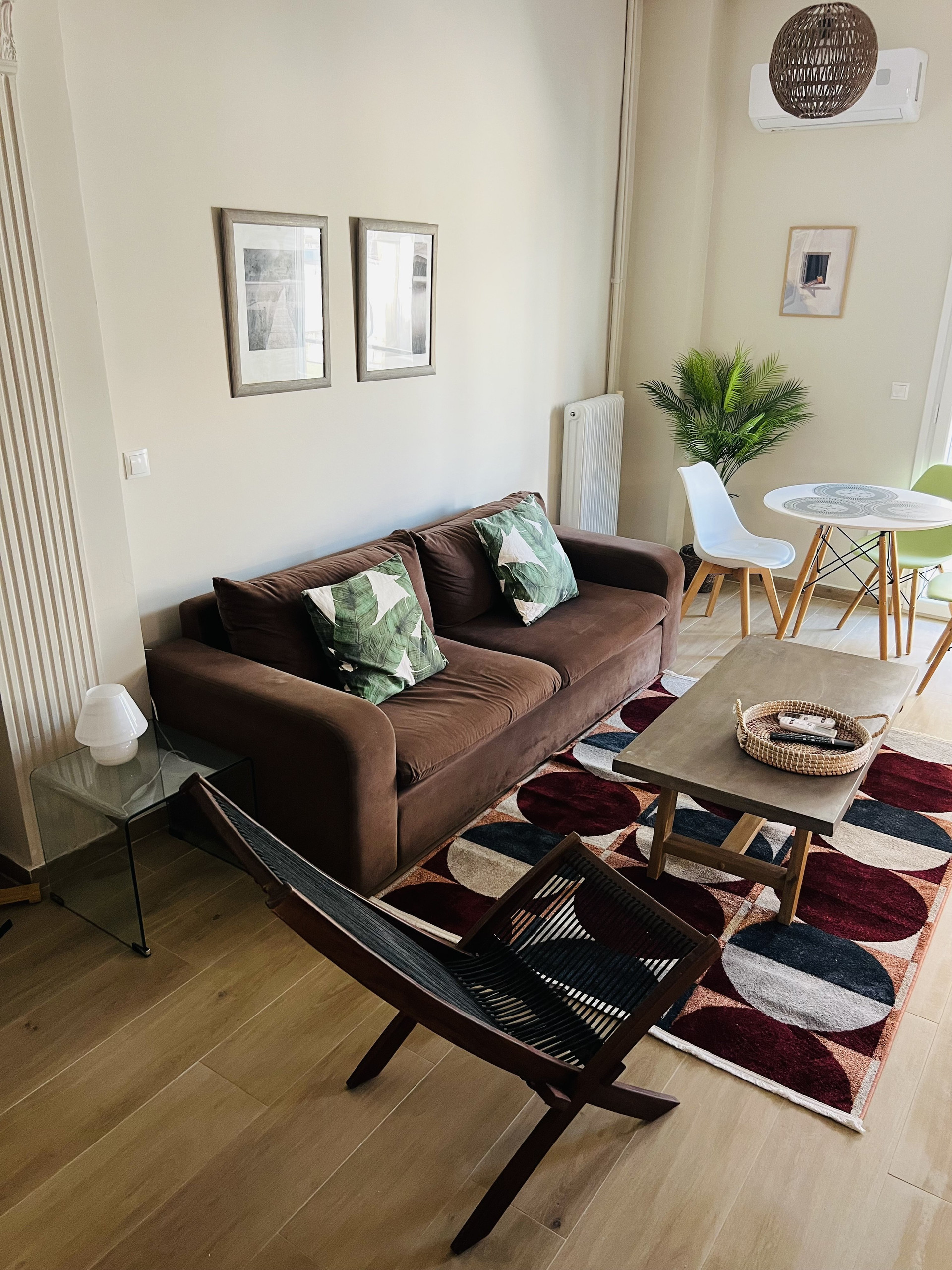 Living room with sofa and rug