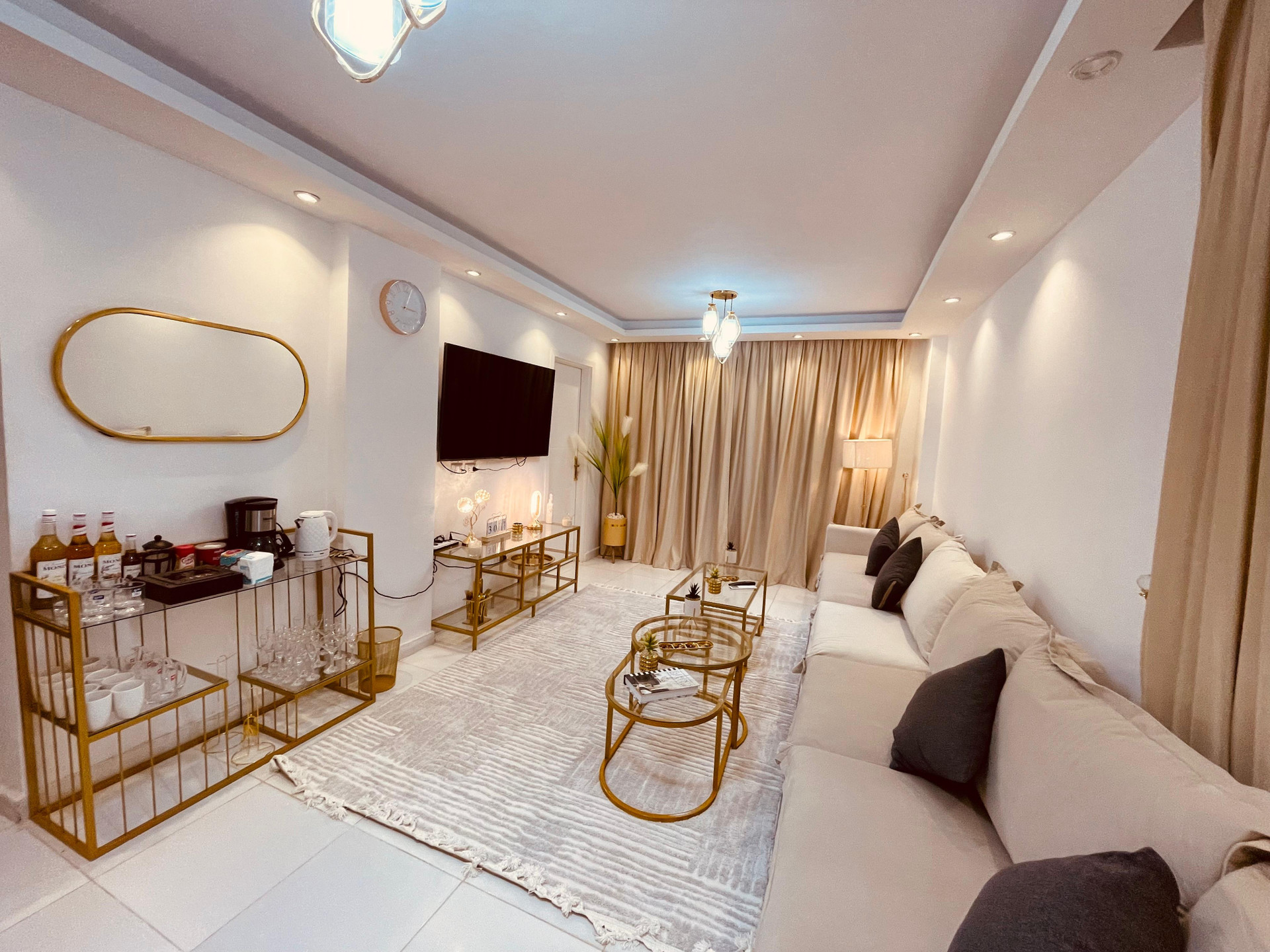 Living room, Air-conditioning, Coffee Corner, Garden View, Wi-Fi, Smart TV LG 60, Satellite, Coffee Maker, Wine Glasses, Mosquito net, Sofa, Patio & balcony, Darkening Shades