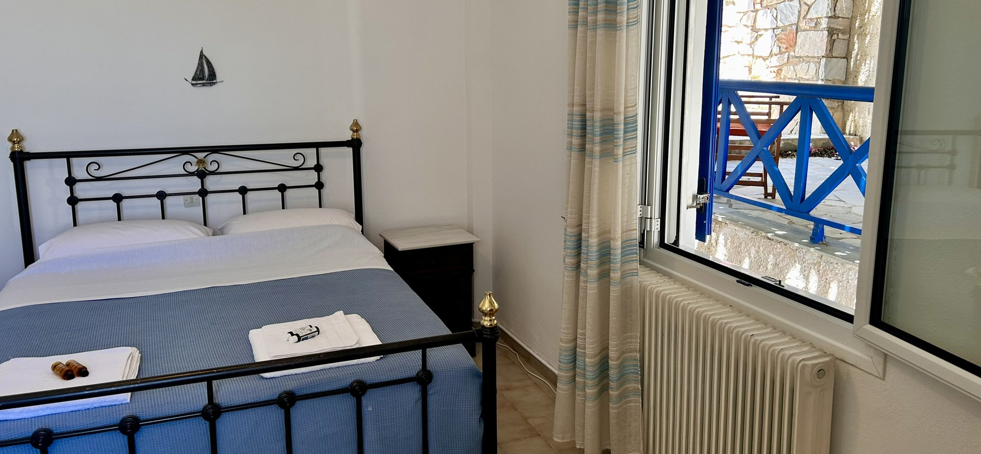 Bedroom with balcony view