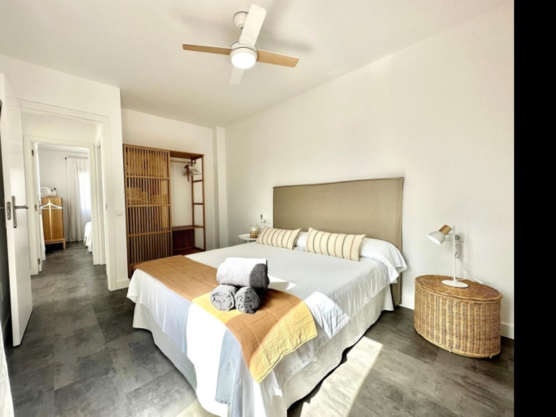 Bright master bedroom double bed