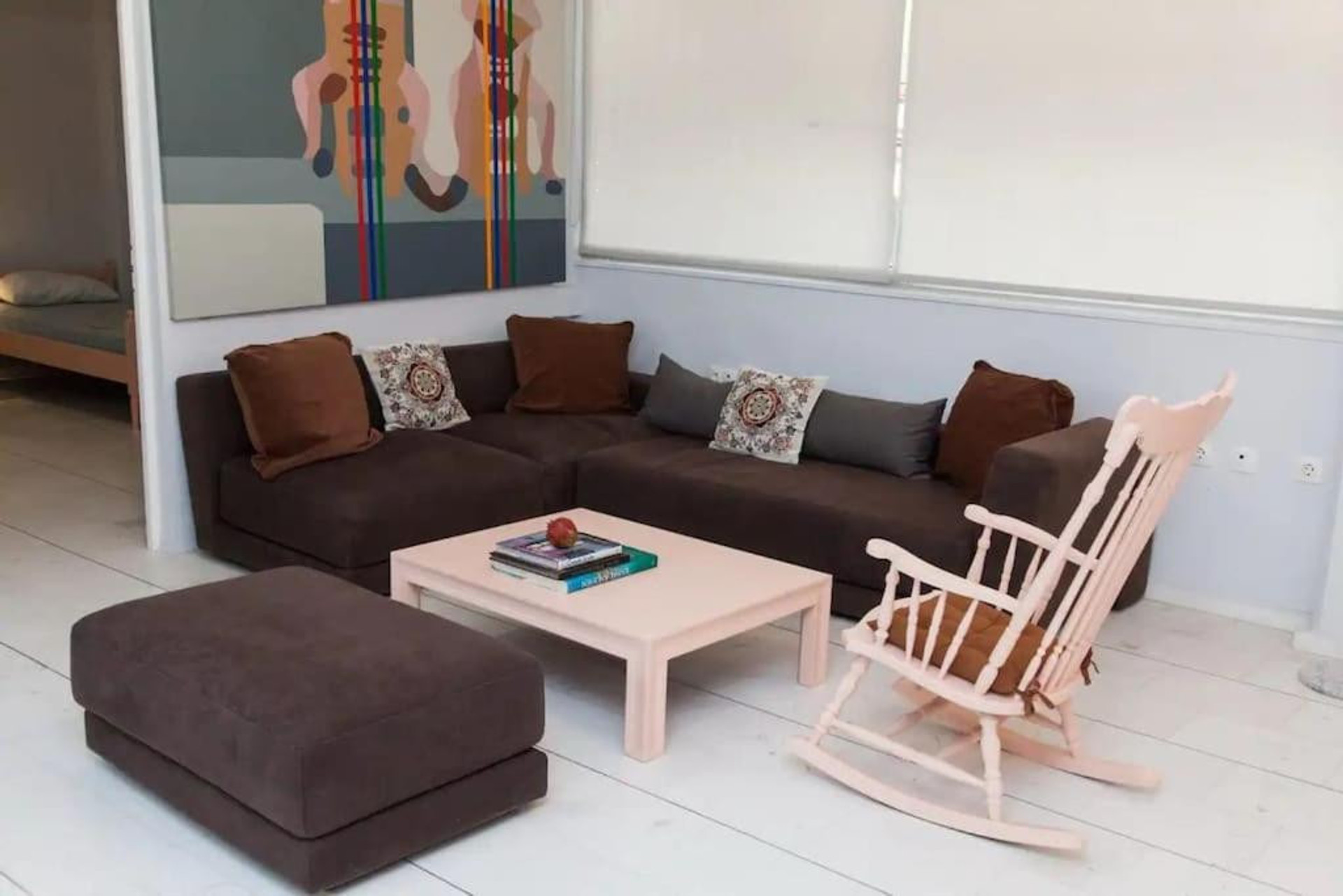 Living room seats up to 10 people with 2 sofa beds