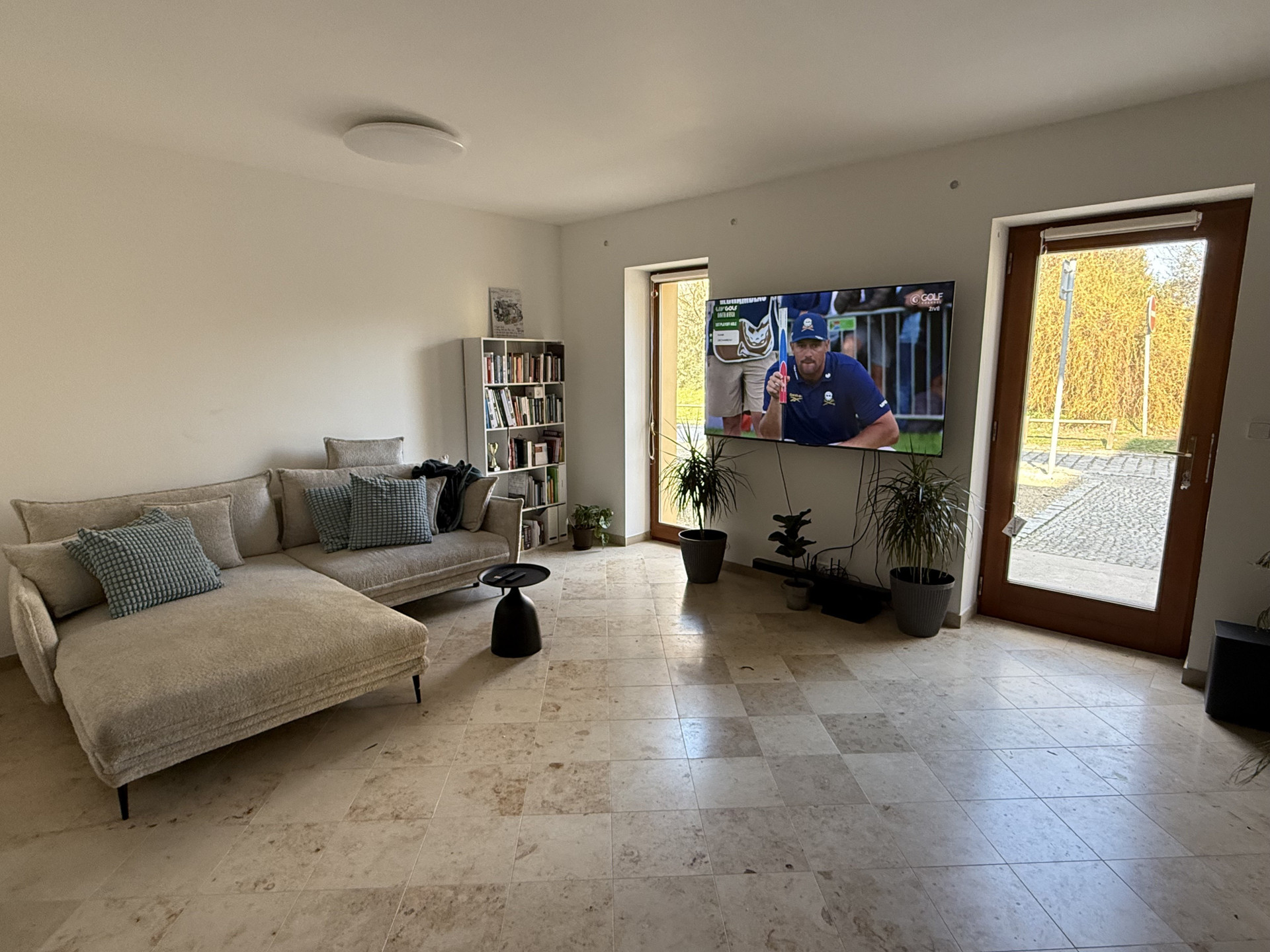Living room with sofa and TV