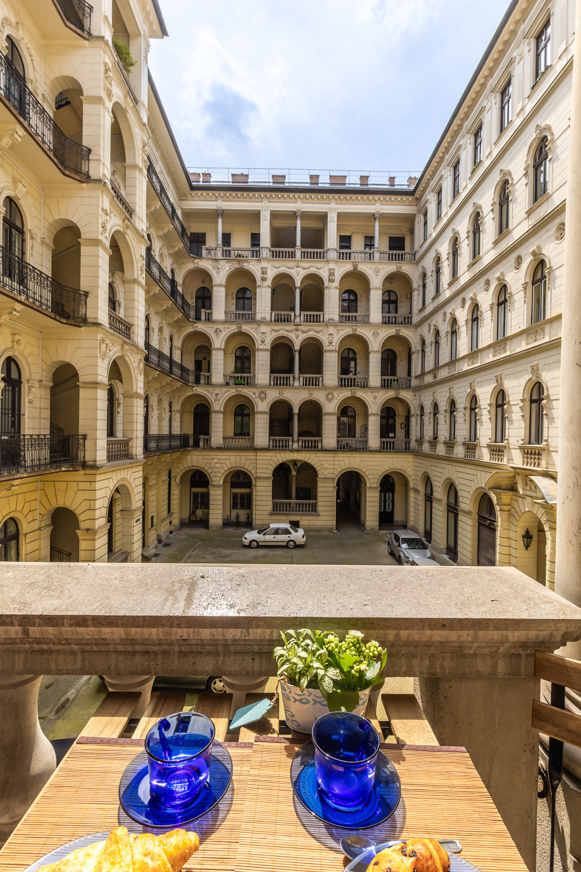 morning coffee place on the balcony