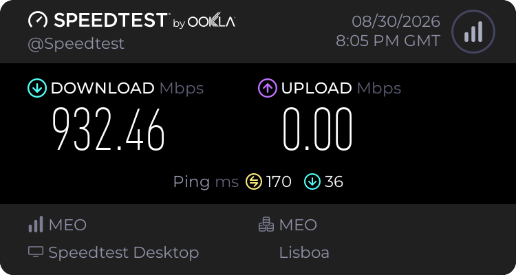 Speedtest.net result