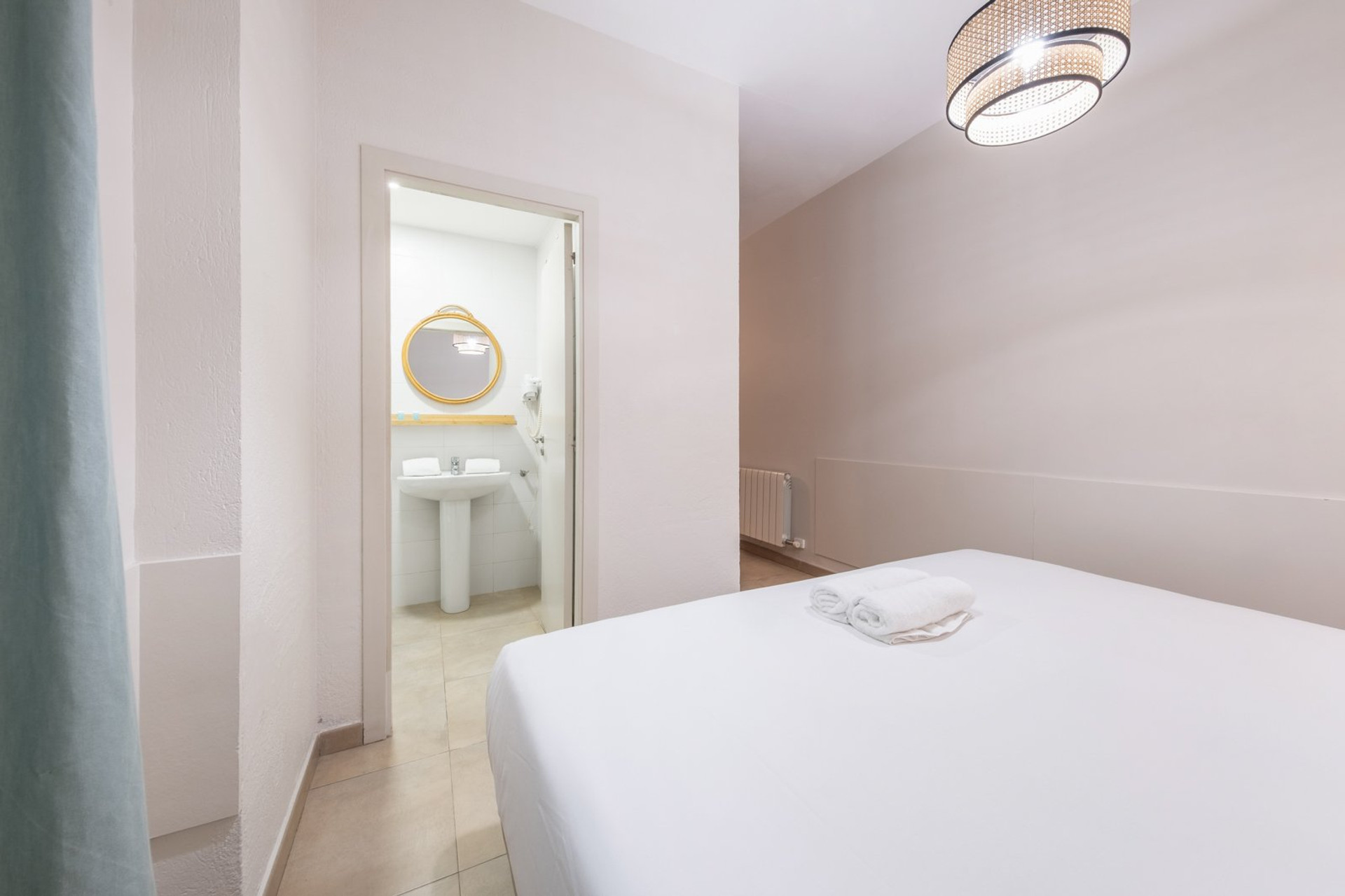 Bedroom with ensuite bathroom view