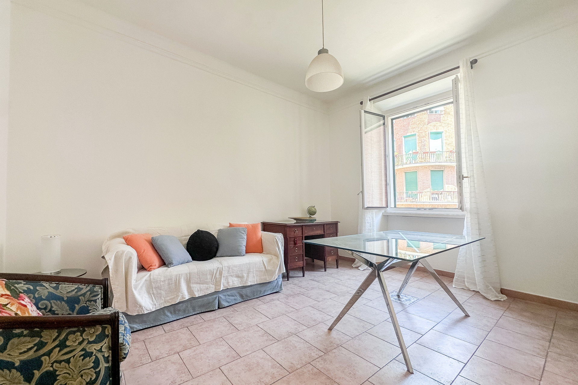 Living room with sofa and desk
