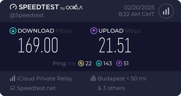 Speedtest.net result