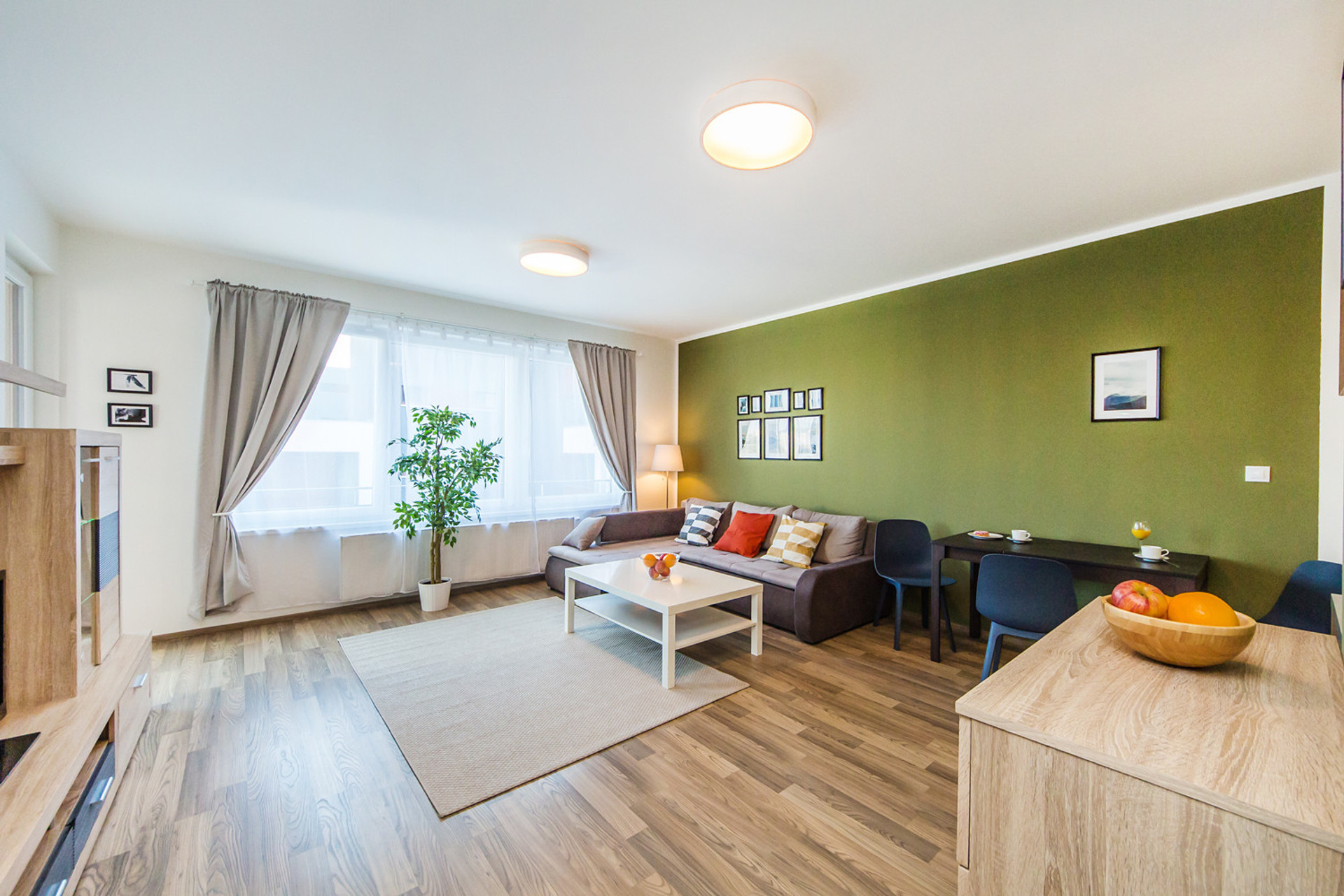 living room with the entrance to terrace