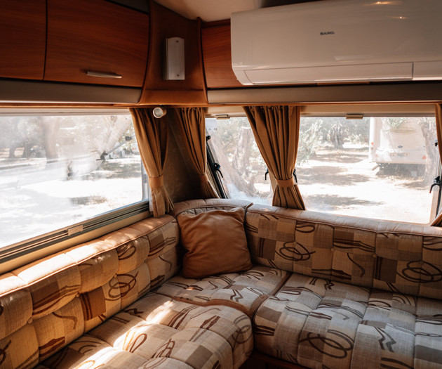 Lounge seating with window views