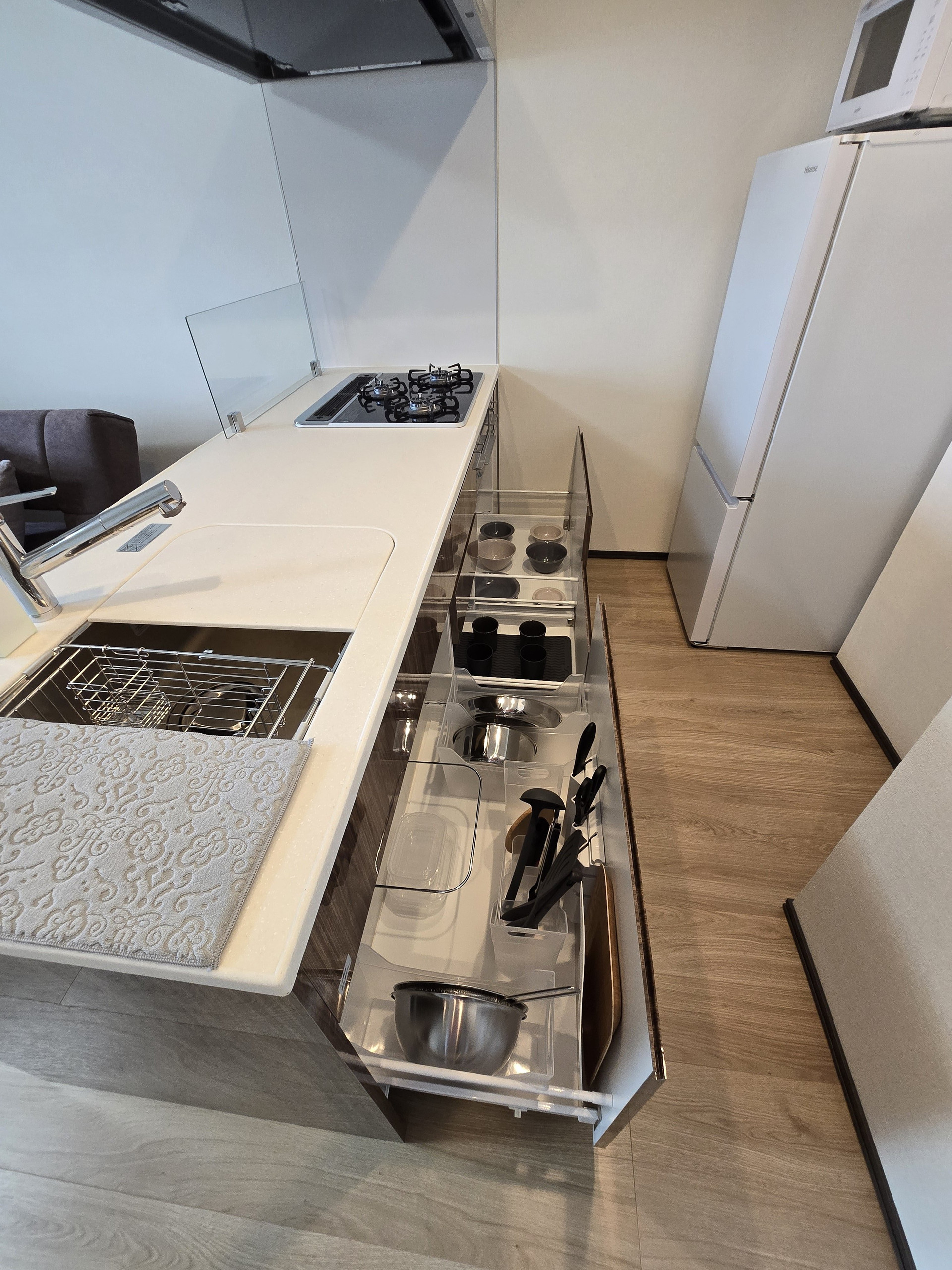 Compact kitchen with stovetop