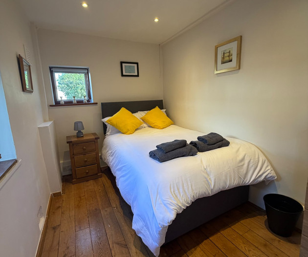 Cozy bedroom wood floor