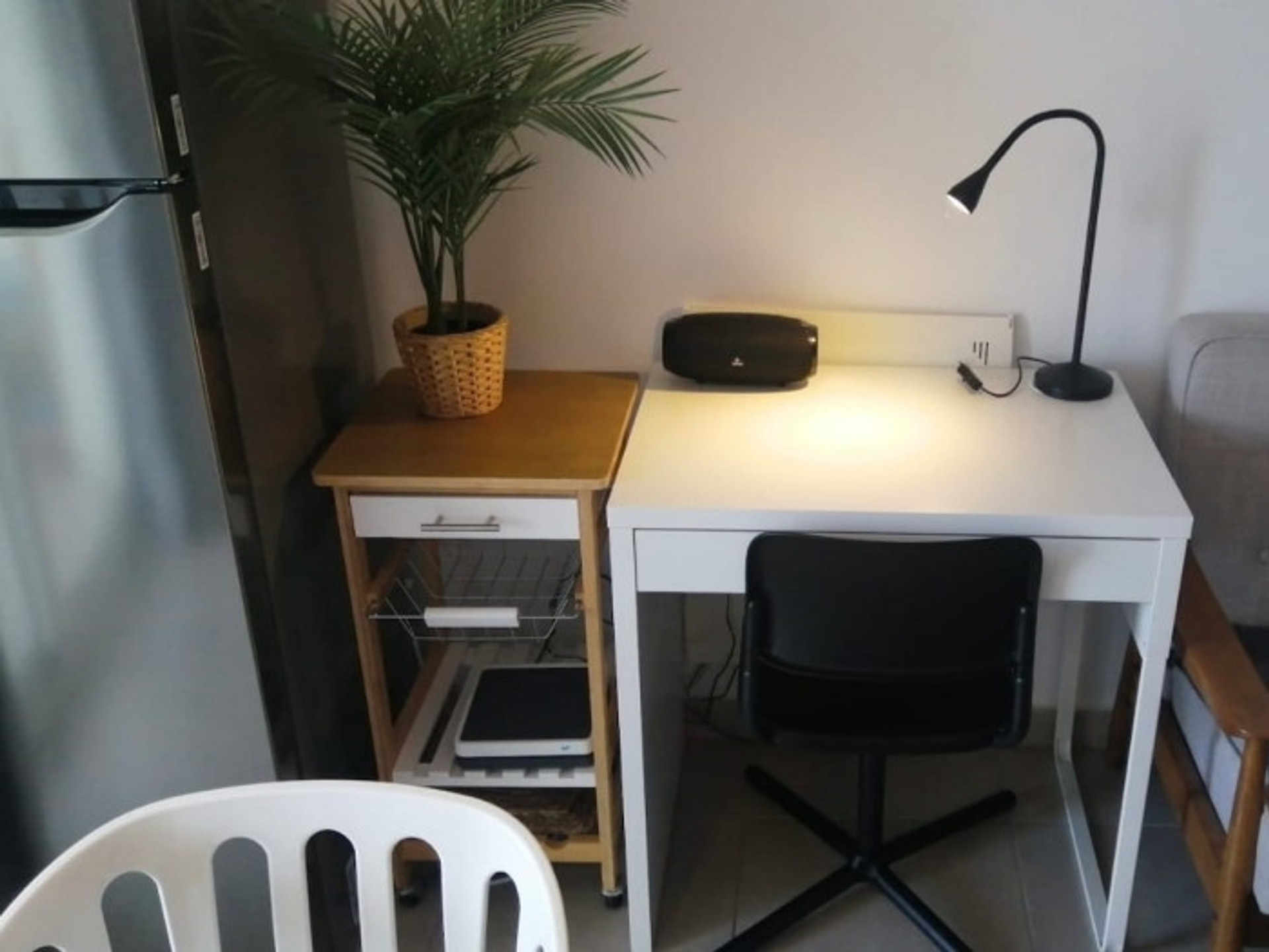 Small desk workspace area