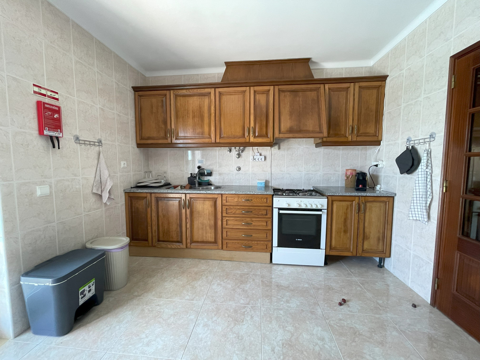 Kitchen with stove cabinets
