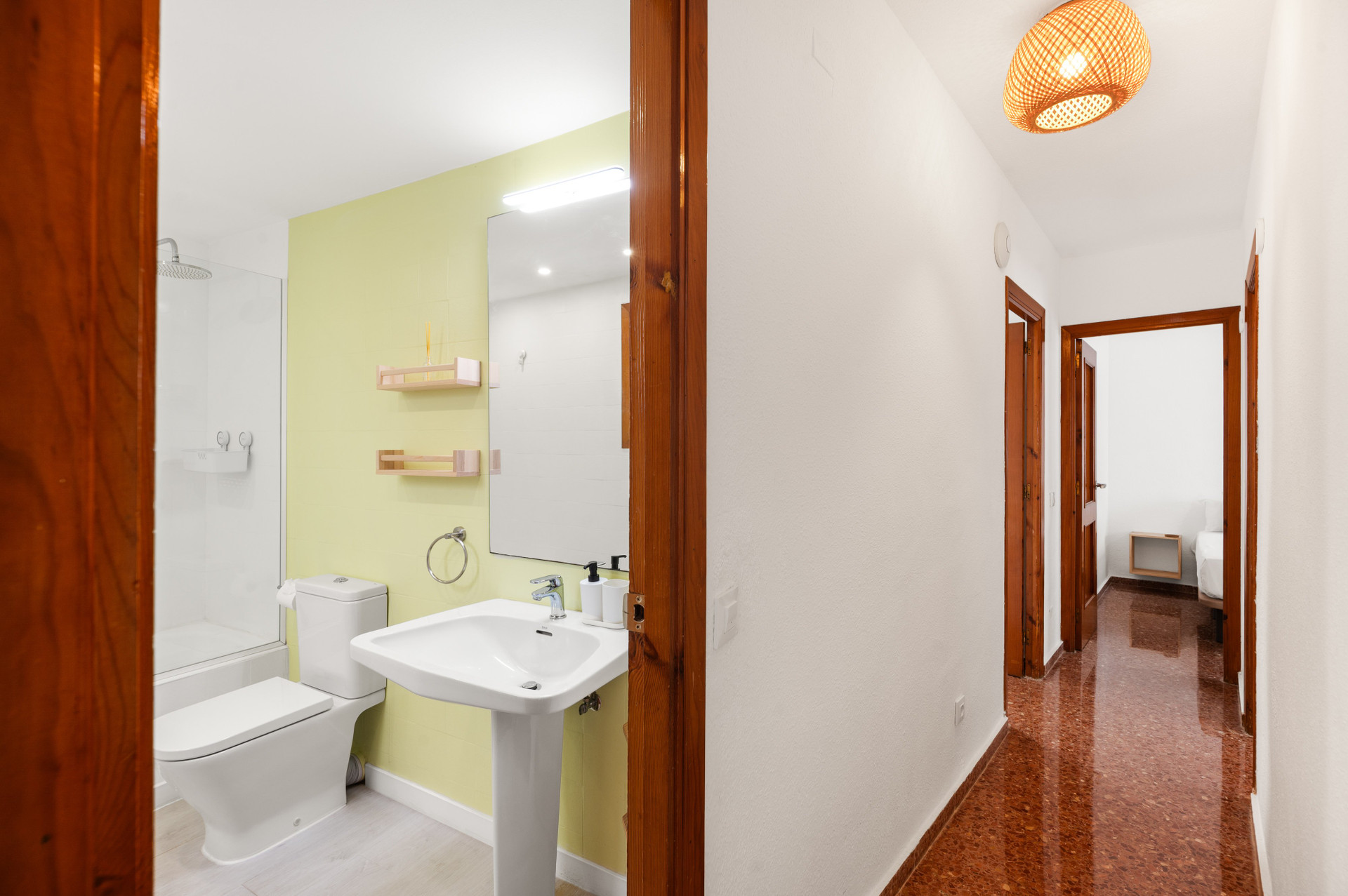 Bathroom and hallway interior view