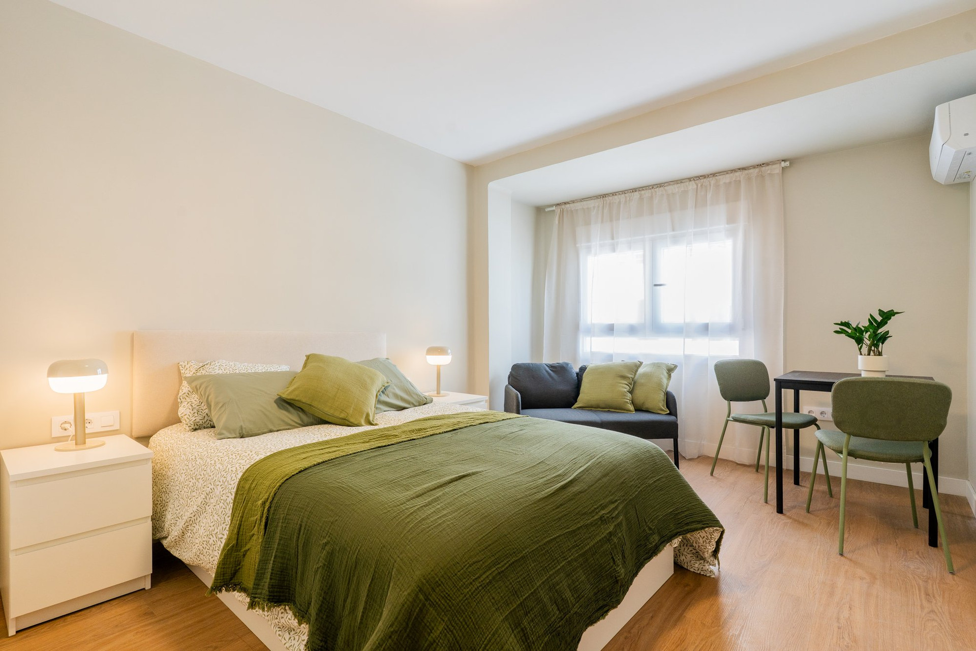 Studio room with bed and sofa