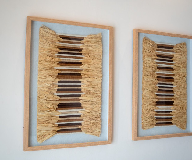 Pair of woven wall art